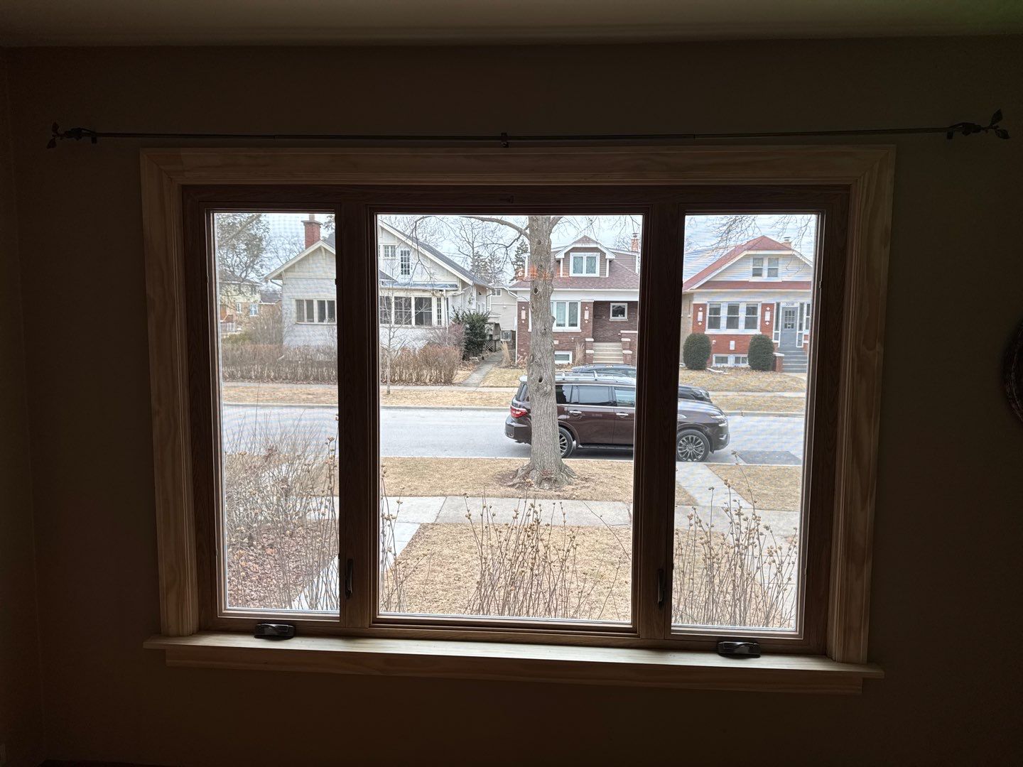 Picture window replacement using Lang Exterior Windows by Shingle Company Construction, Inc