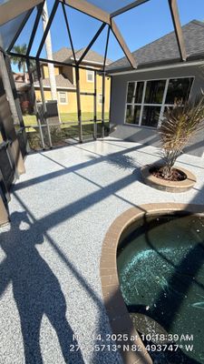 Total Pool Deck Transformation: 'Gravel' Flake System for Safety & Style