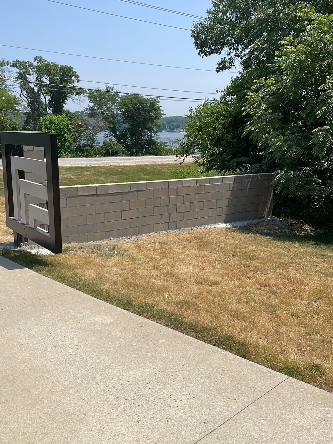 Fence / Retaining Wall using Block then parge by ACE Waterproofing & Basement Solutions