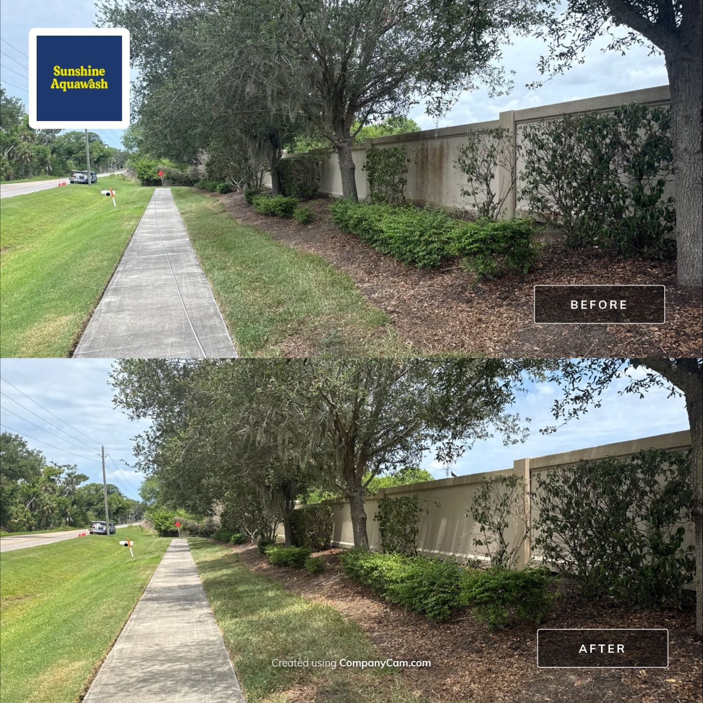 HOA Perimeter Wall & Monument Sign Cleaning – Willow Walk, Palmetto, FL 34221 by Sunshine AquaWash