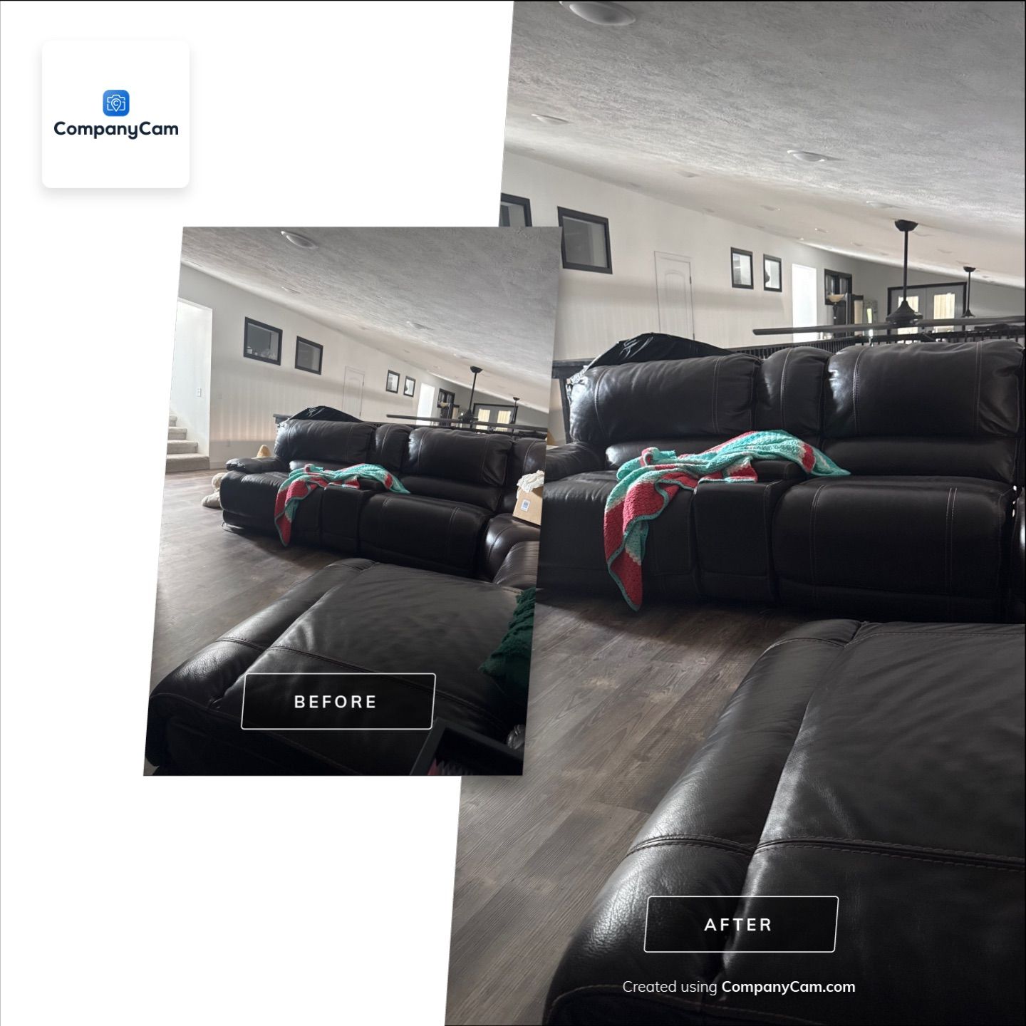 Scottsbluff Living Room Floor Remodel with Luxury Vinyl Planks by CompanyCam Sales Demo