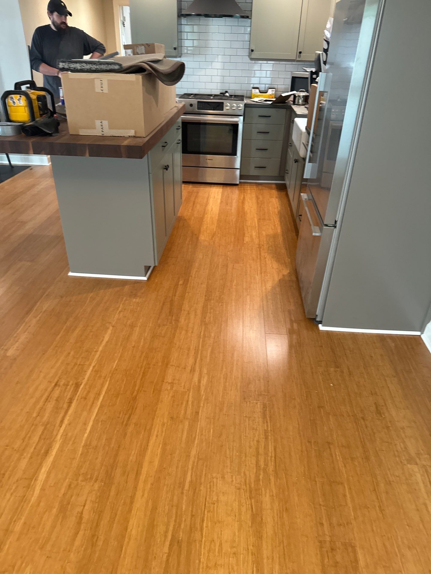 Cali Bamboo Prefinished installation by Ann Arbor Hardwoods