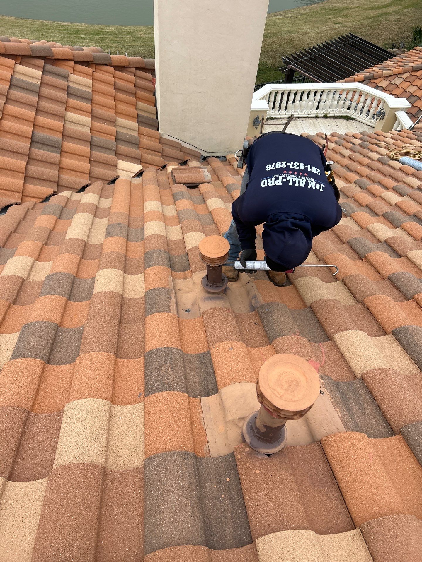 Residential Roofing Repair using tile by Roof Repair Services LLC