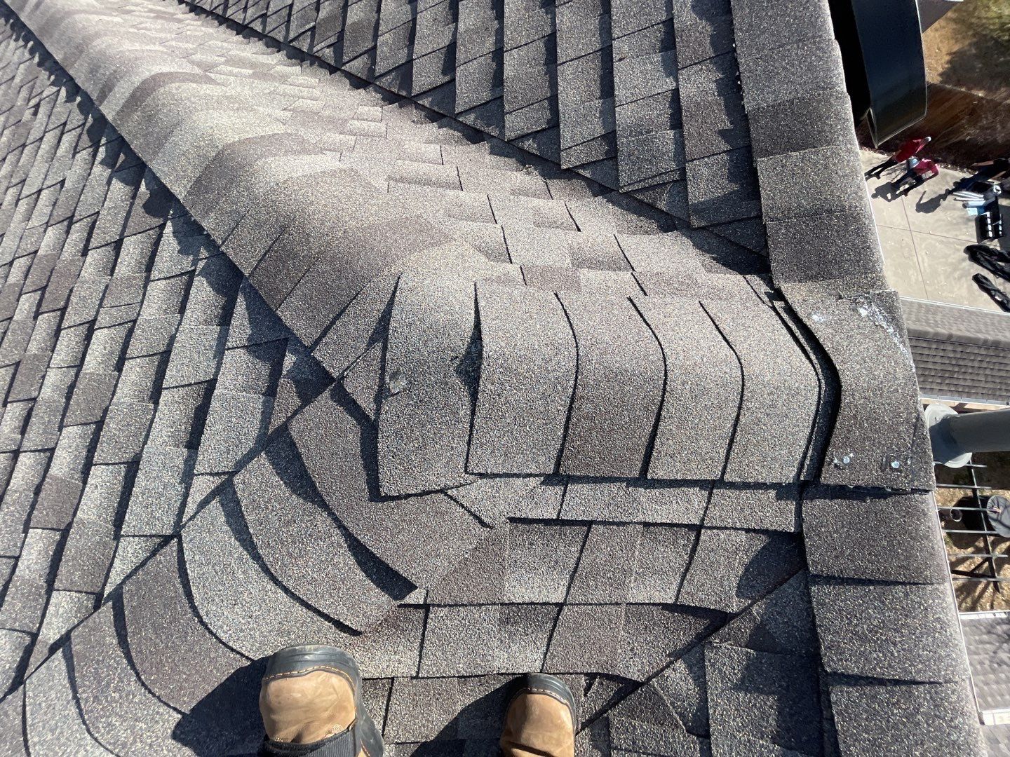 Major storm damage required full roof replacement along with other exterior repairs by First United Roofing & Construction