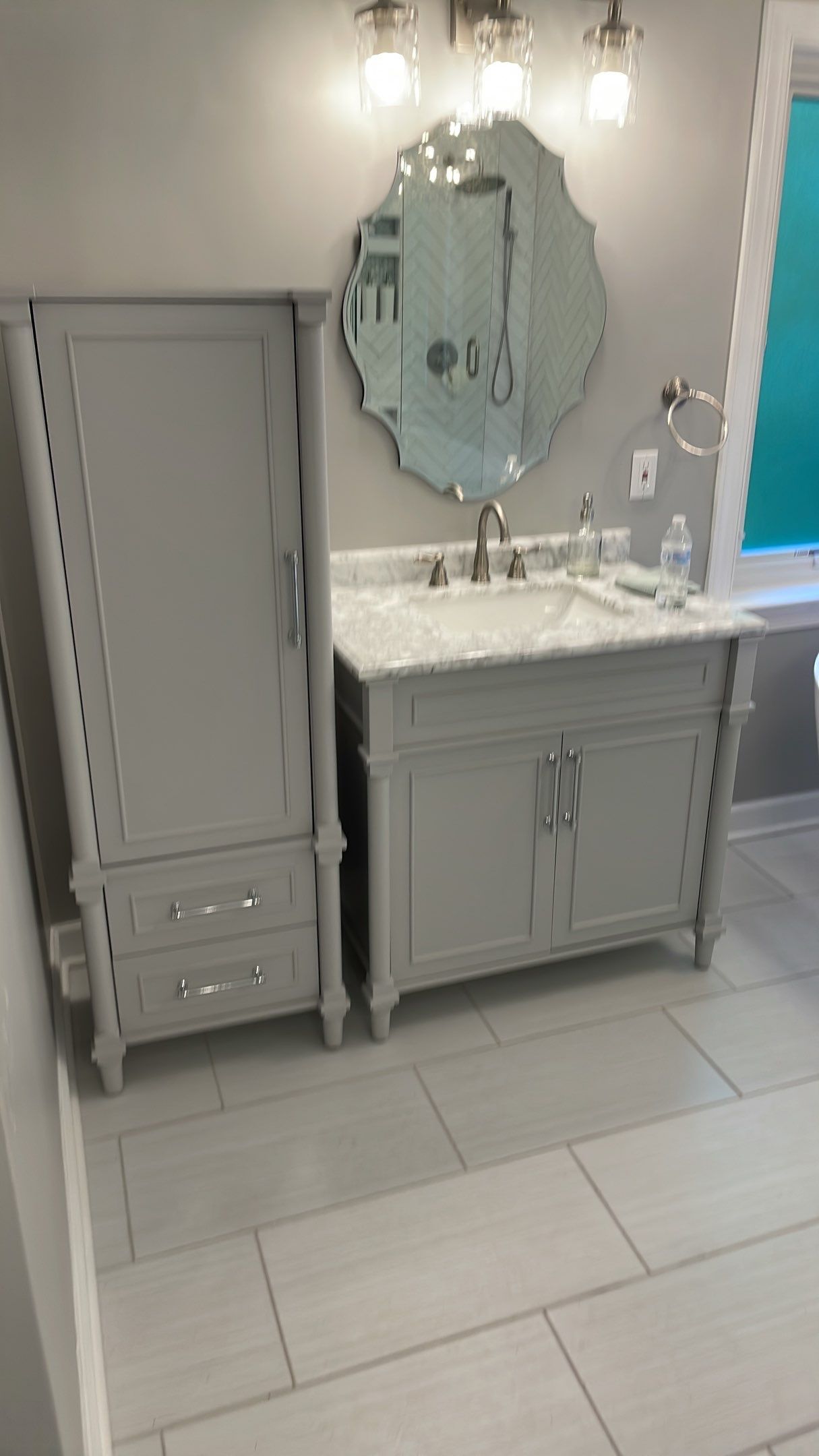 Bathroom Remodel using Schluter by Footprints Floors of Coastal Carolina