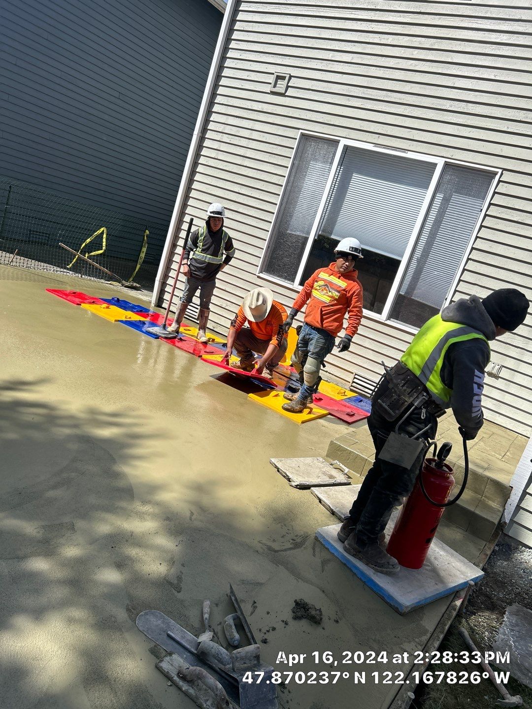 Benedict | Stamped Concrete Back Patio by Jireh Asphalt & Concrete Inc 