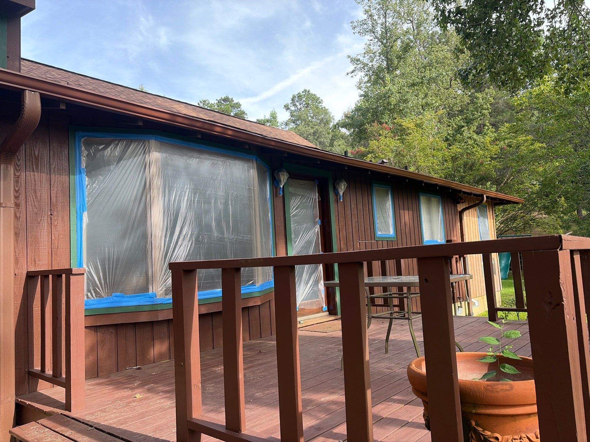 Careful Stain Work & Fresh Color on Unique Property Tyler, TX by Quality Coats Painting