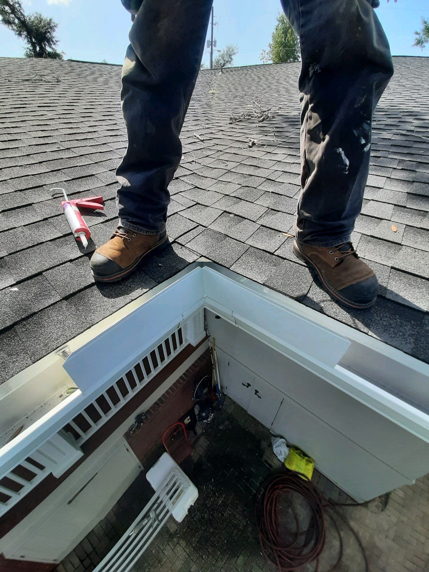 Seamless Gutter Installation using White K-Style Gutters by Gutter Professors