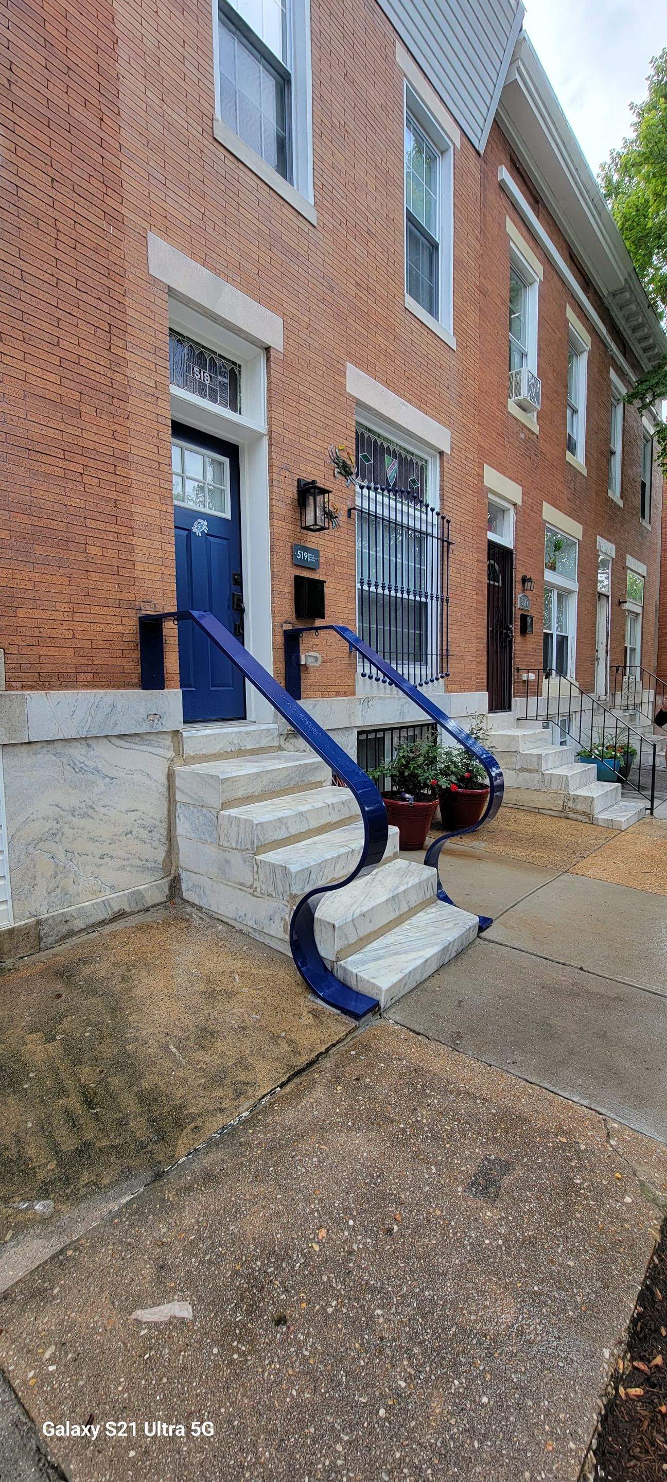 Custom "S" Shape Stair Handrails – Entryway Transformation – Baltimore, MD by Capitol Iron Works