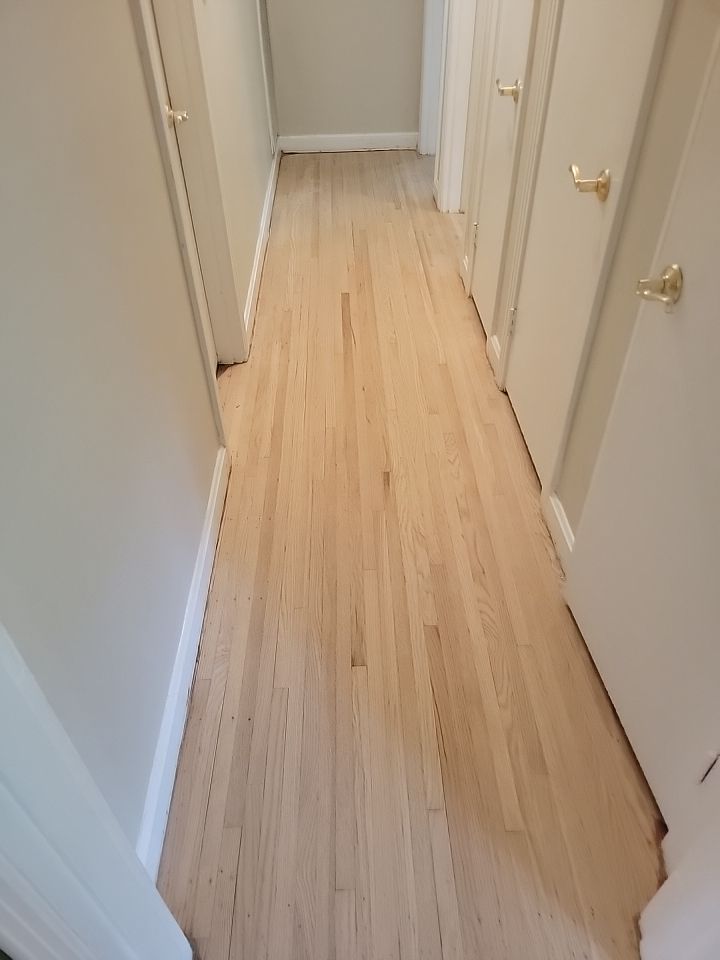Red and White oak refinish with Duraseal Special Walnut Stain by Footprints Floors of Nashville