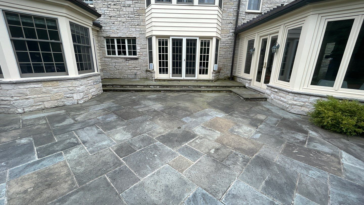 Winnetka, IL bluestone patio cleaning by Northern Power Washing LLC.