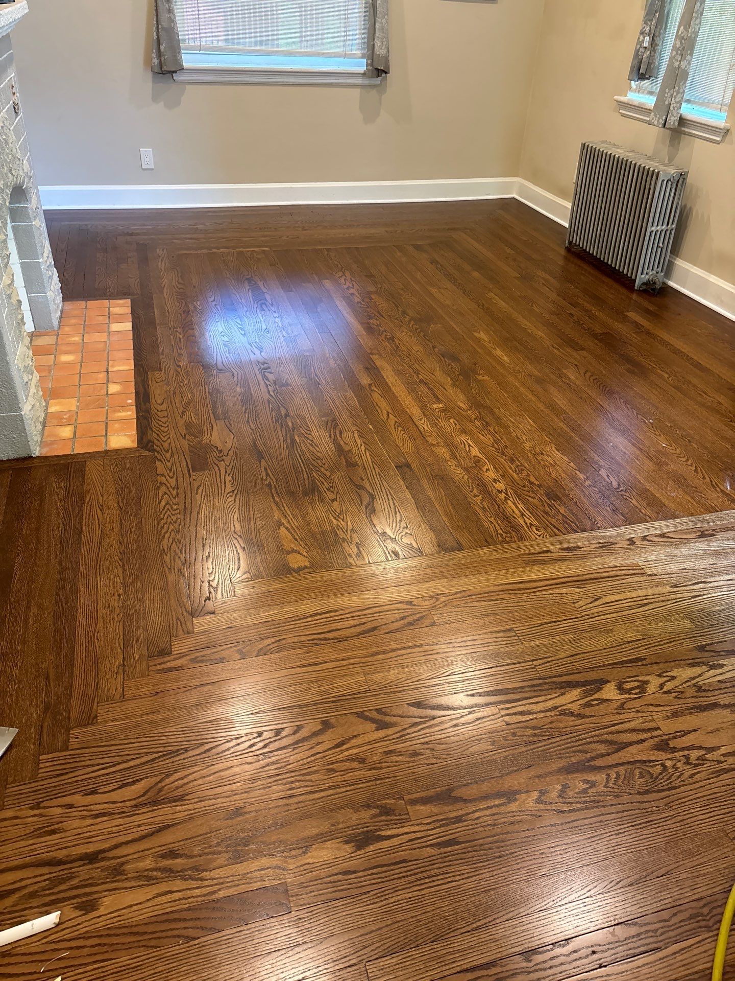 Custom Hardwood Floor Sanding and Dark Stain Refinishing in Fort Mitchell by Footprints Floors Kentucky
