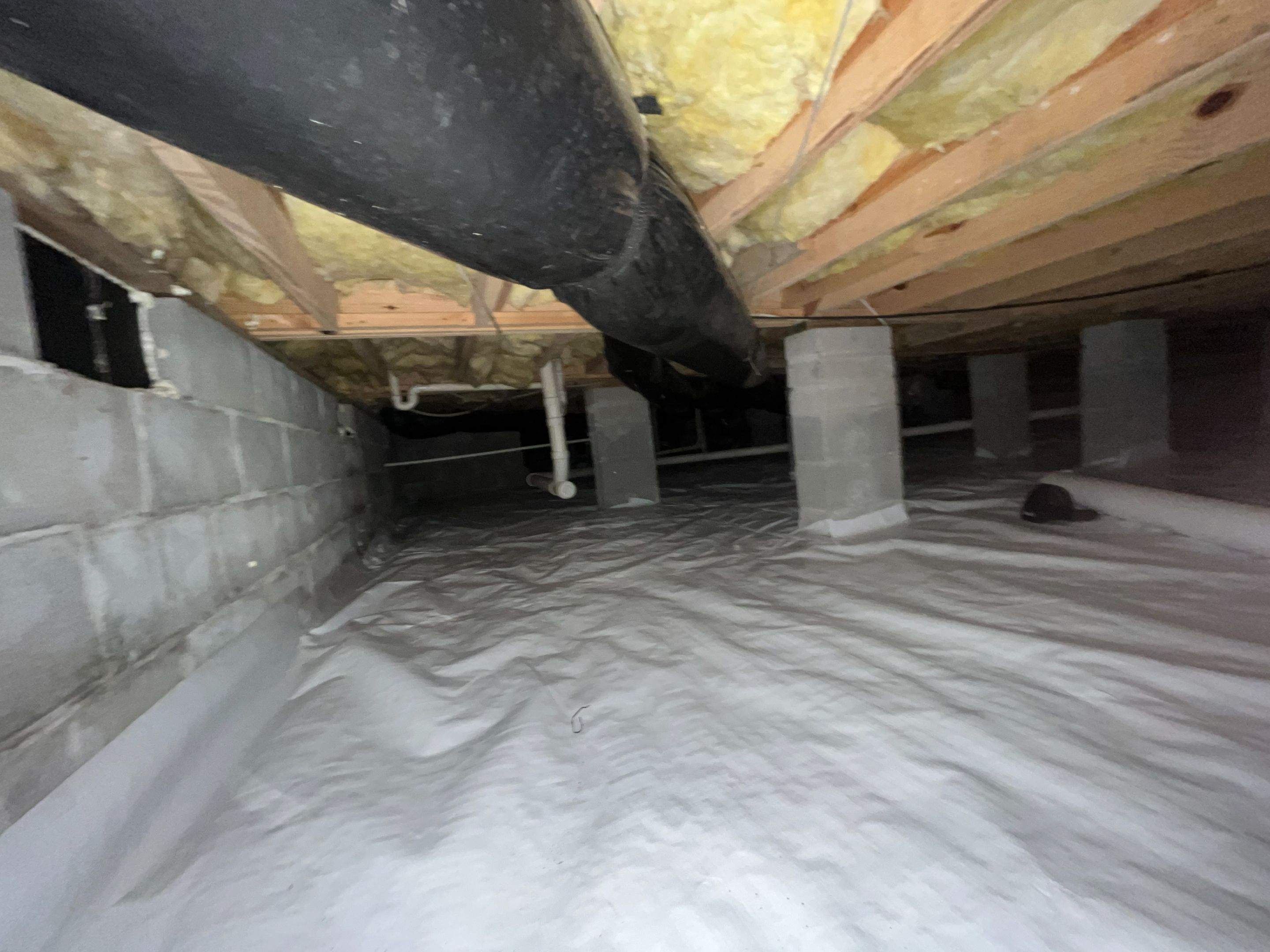 Dehumidifier and Moisture Barrier Install using 14Mil Moisture Barrier by Impact Crawlspace