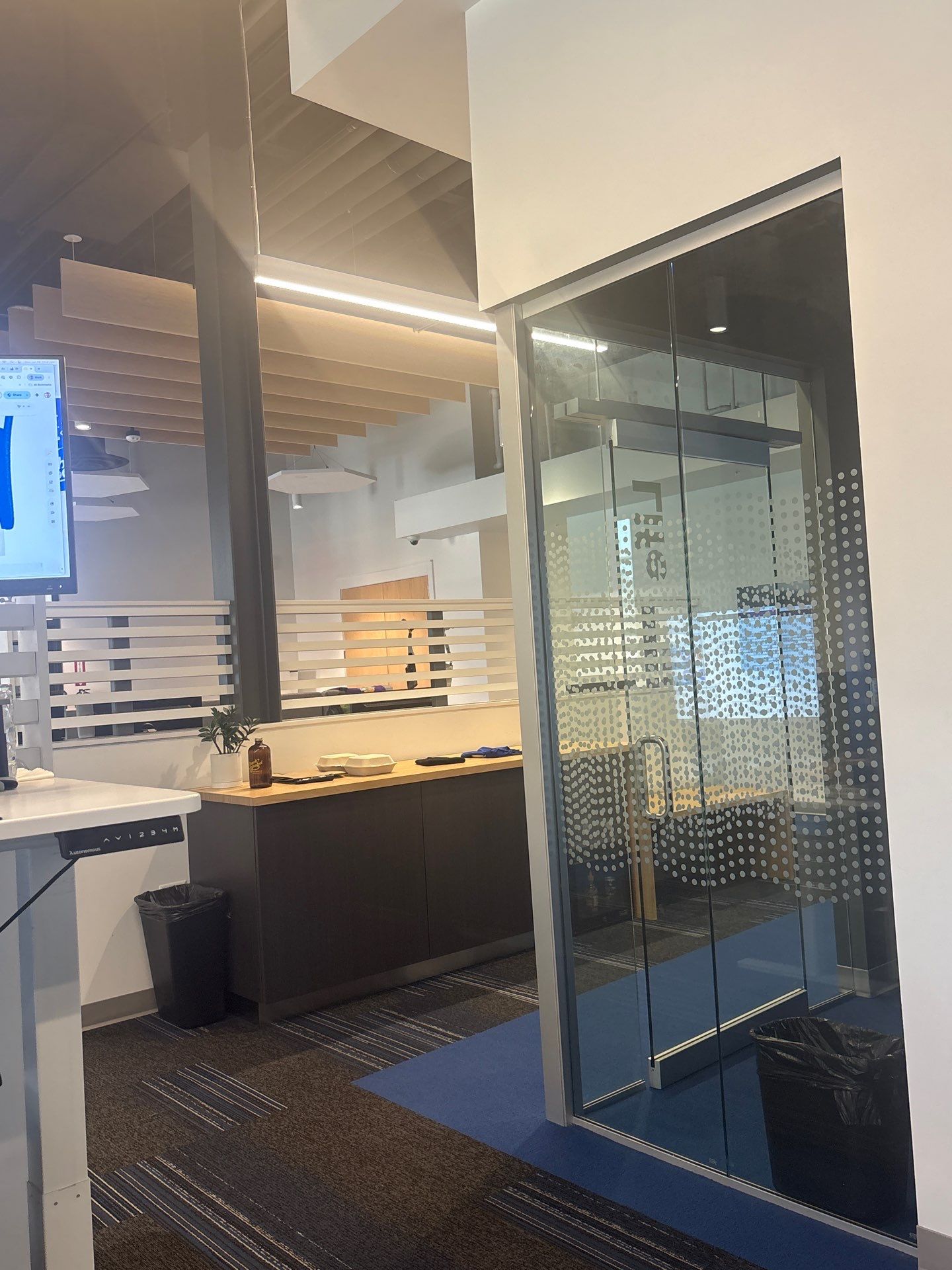 Modern Office Remodel Featuring Custom Acoustic Baffles in Lincoln by CompanyCam Sales Demo