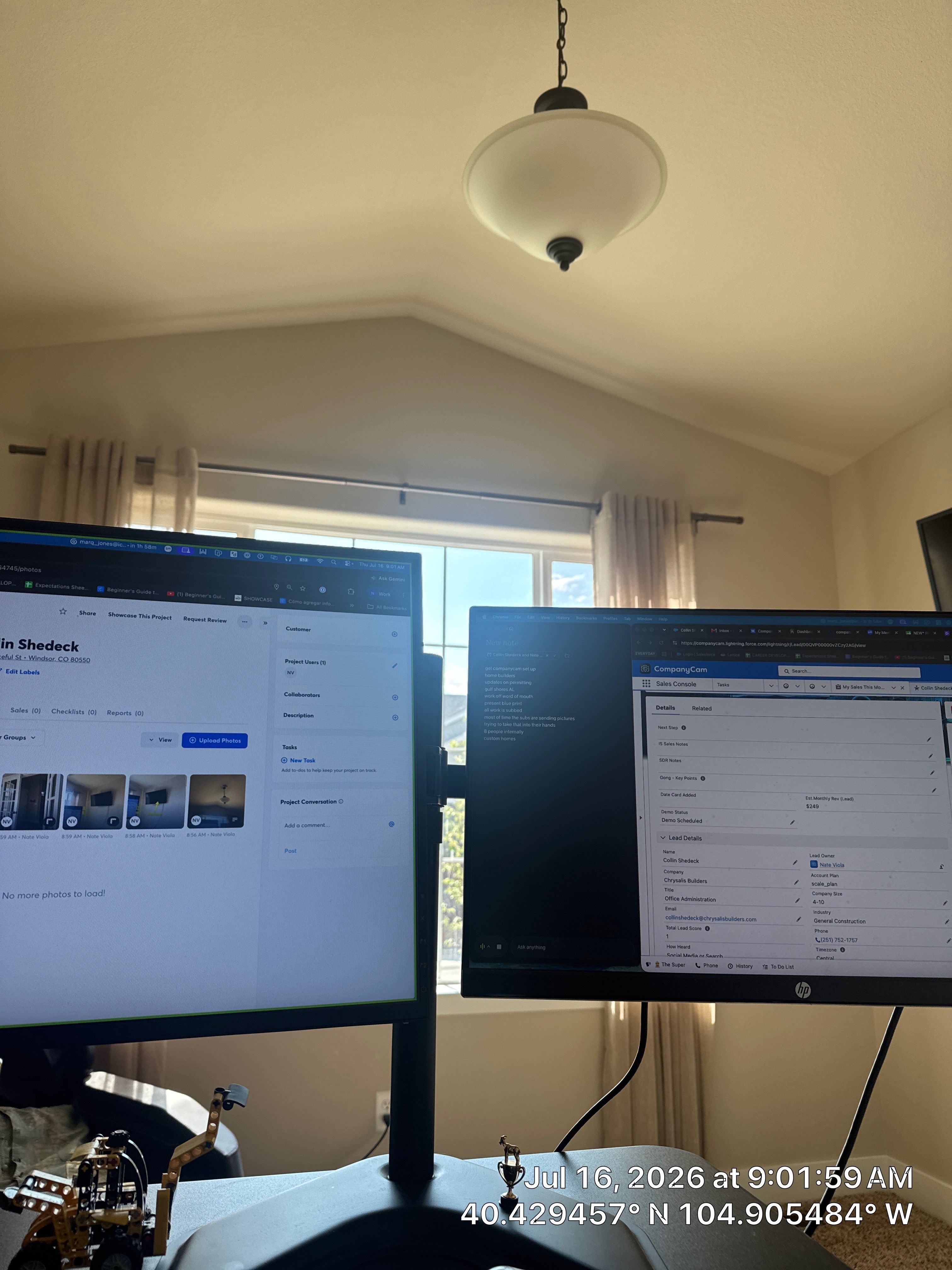 Home Office Renovation with French Doors and Custom Lighting by CompanyCam Sales Demo