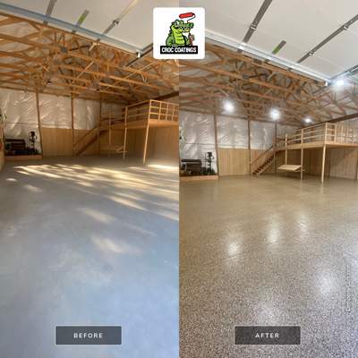 Sandstone Chip Garage and Shop Floor Coating in Sandpoint