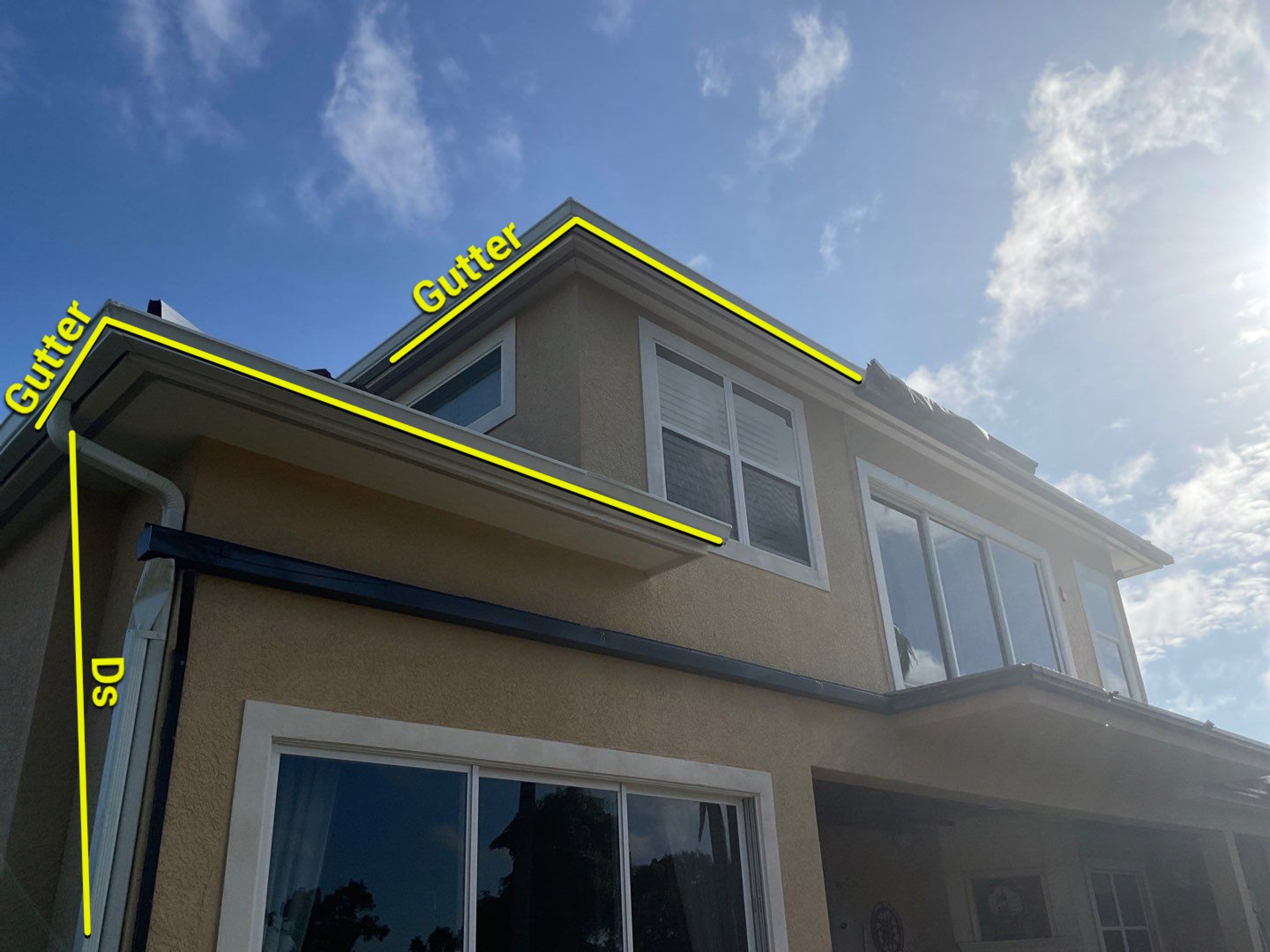 6 Inch Seamless Gutters using White Gutters and Downspouts in Fort Myers FL by Gutter Professors