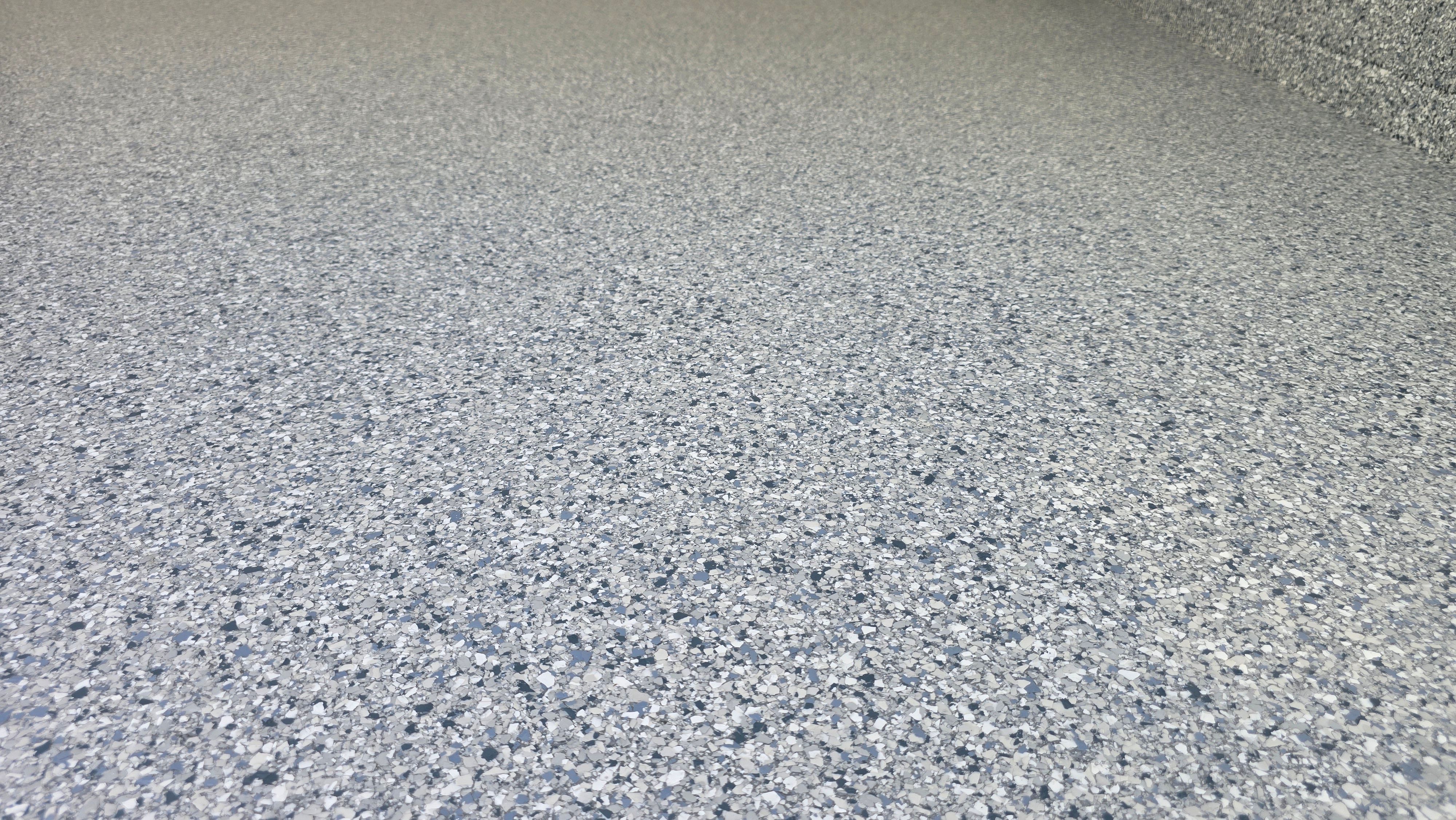 Porch & Garage Using Tidal Wave & Gravel  by Elite Floor Solutions