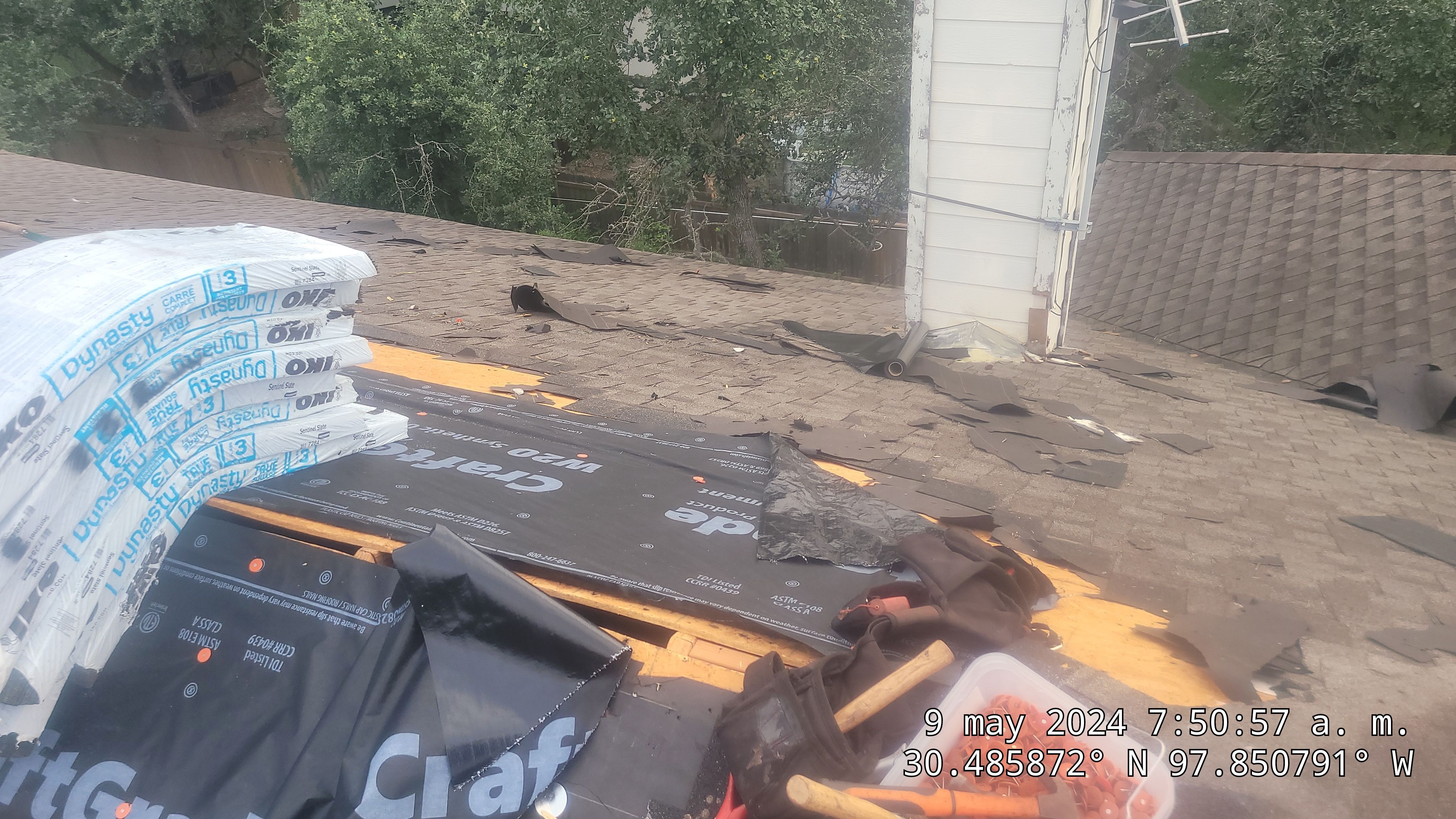 Full Architectural Shingle Roof Replacement and Decking Repair in Cedar Park by Caliber Restoration LLC