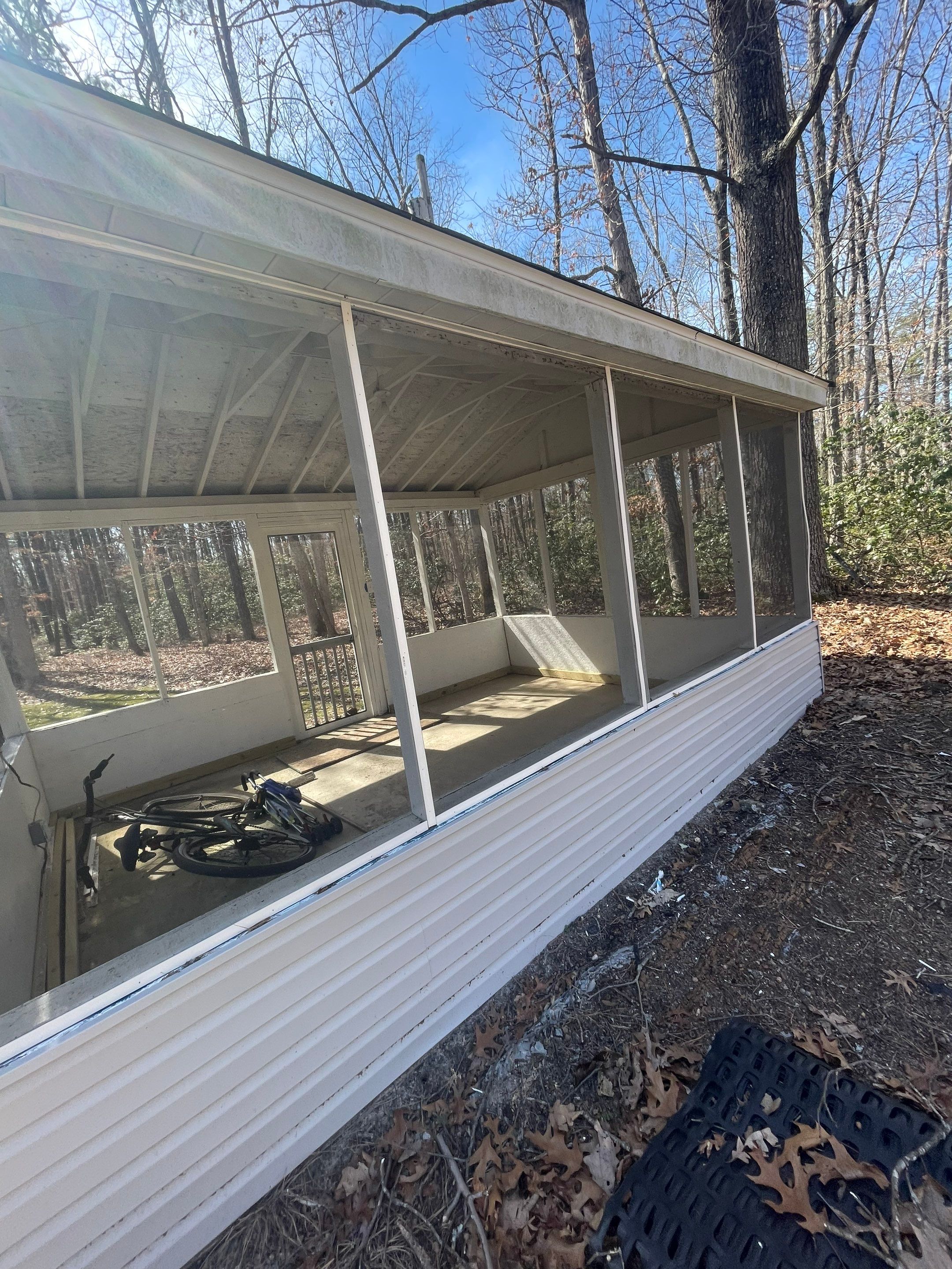 Pressure treated wood deck cleaned by SJ Exterior