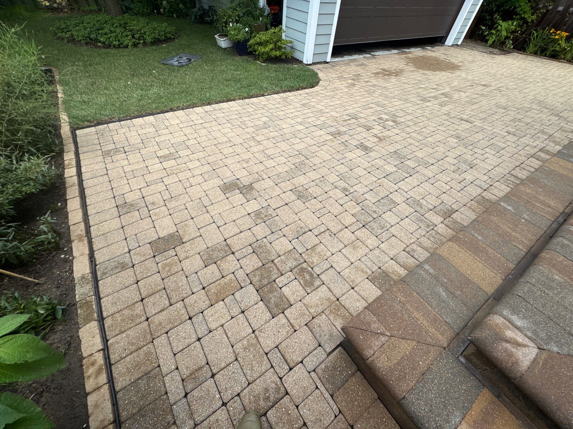 Highland Park, Brick paver cleaning sanding and sealing   by Northern Power Washing LLC.