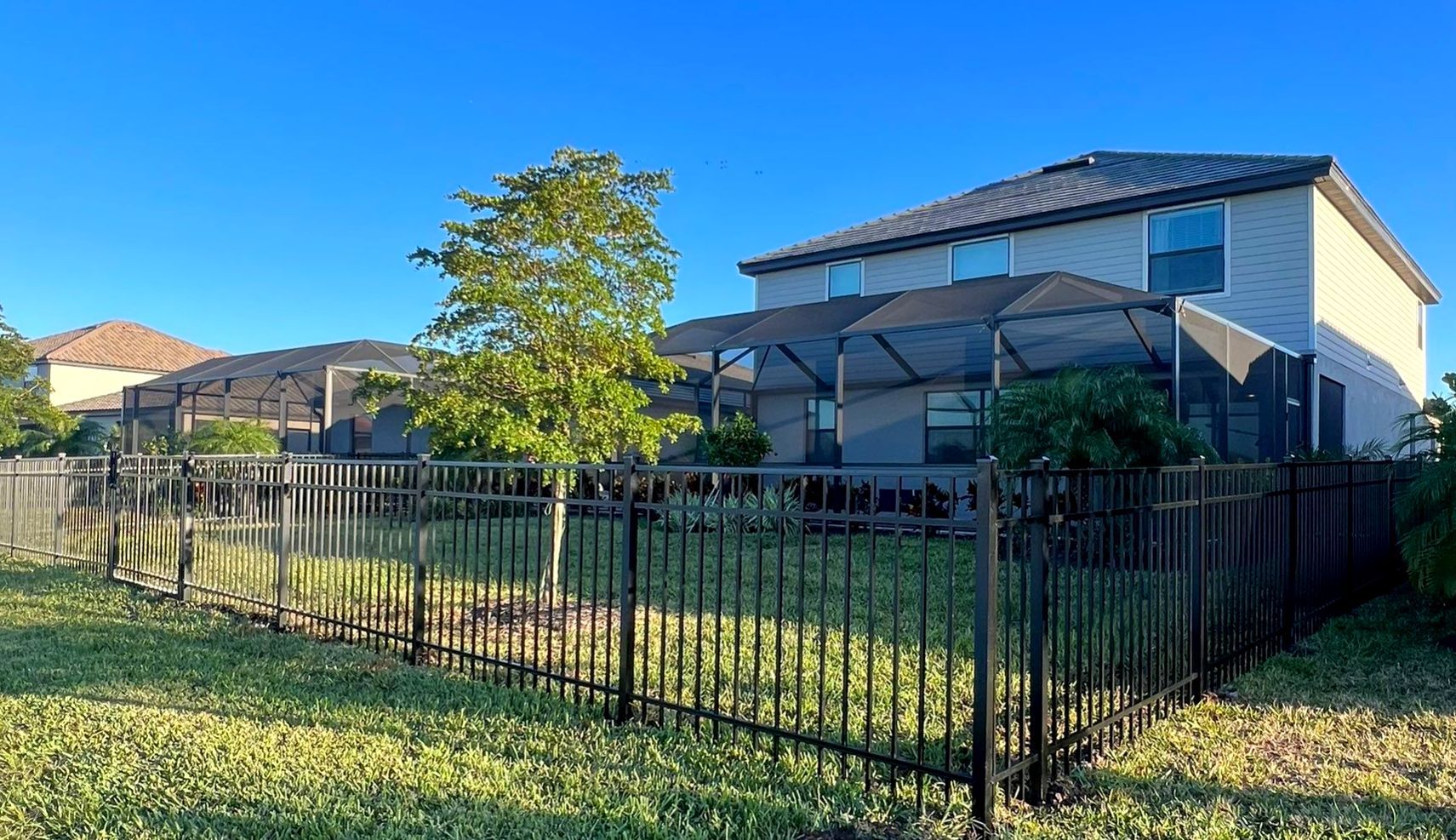 Aluminum Fence Installation using Black 3 Rail Aluminum Fence by Asap fence and gates, LLC
