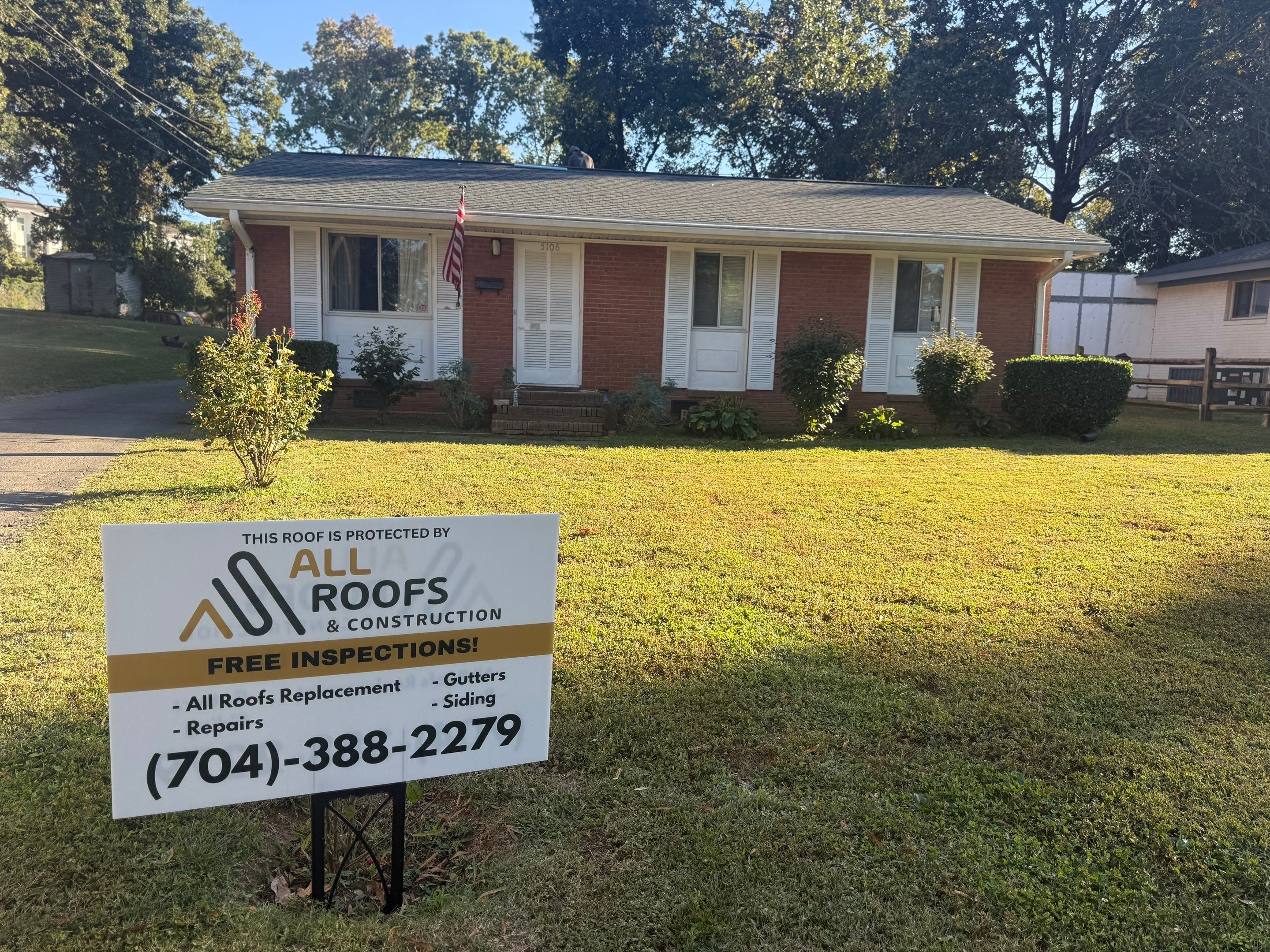 Project in Charlotte by ALL ROOFS & CONS.