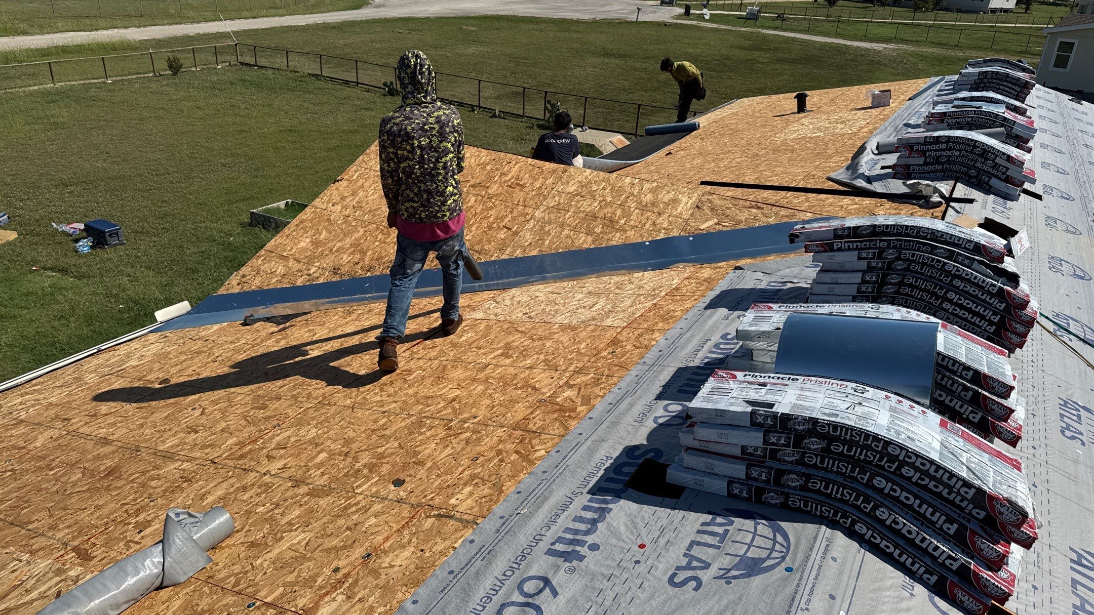 Residential Roofing Installation using ATLAS Pinnacle Pristine Shingles by Harvey Roofing & Construction