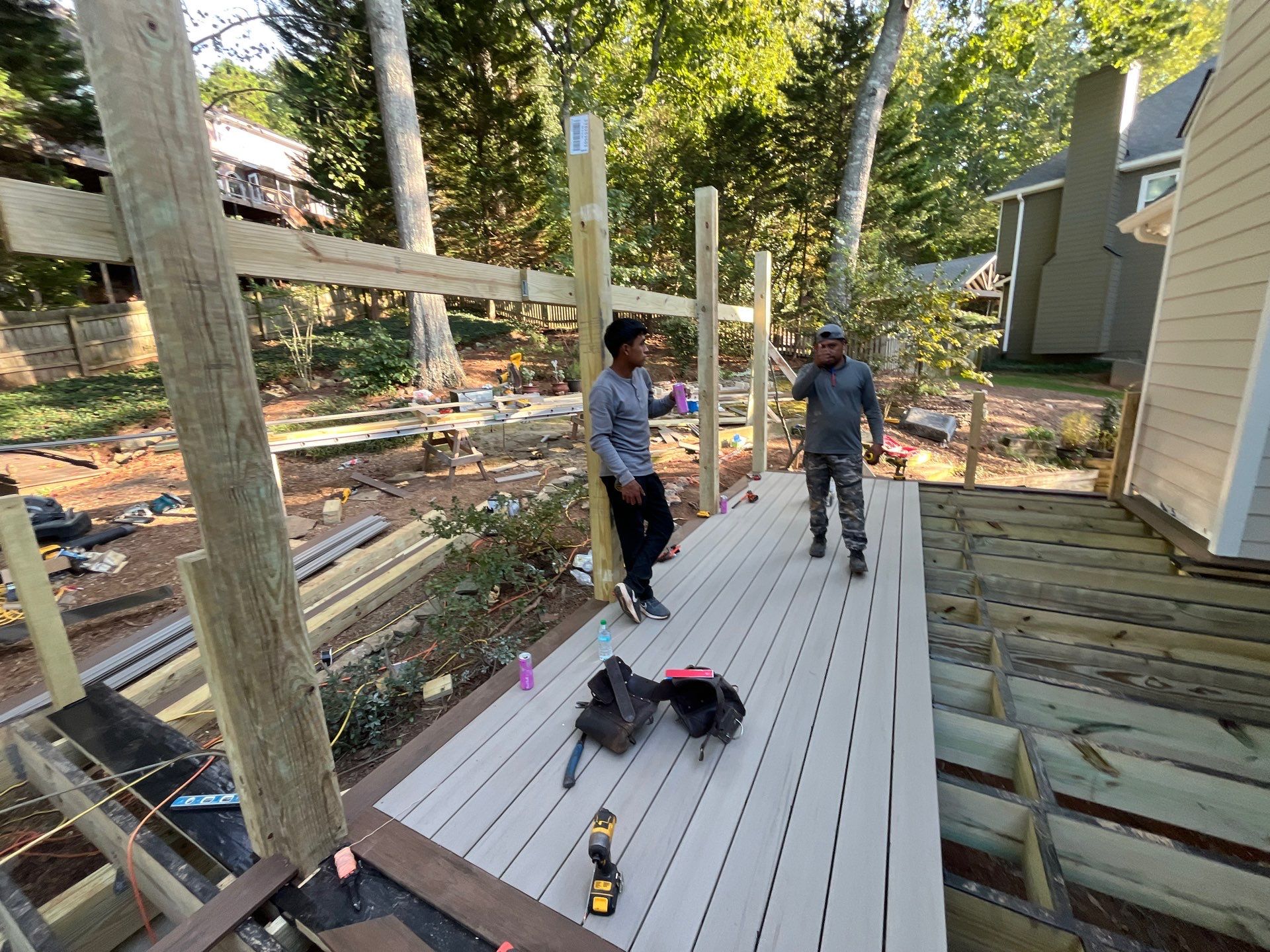Marietta, GA Color Plus Siding Installation and Deck Build by Nelson Exteriors 
