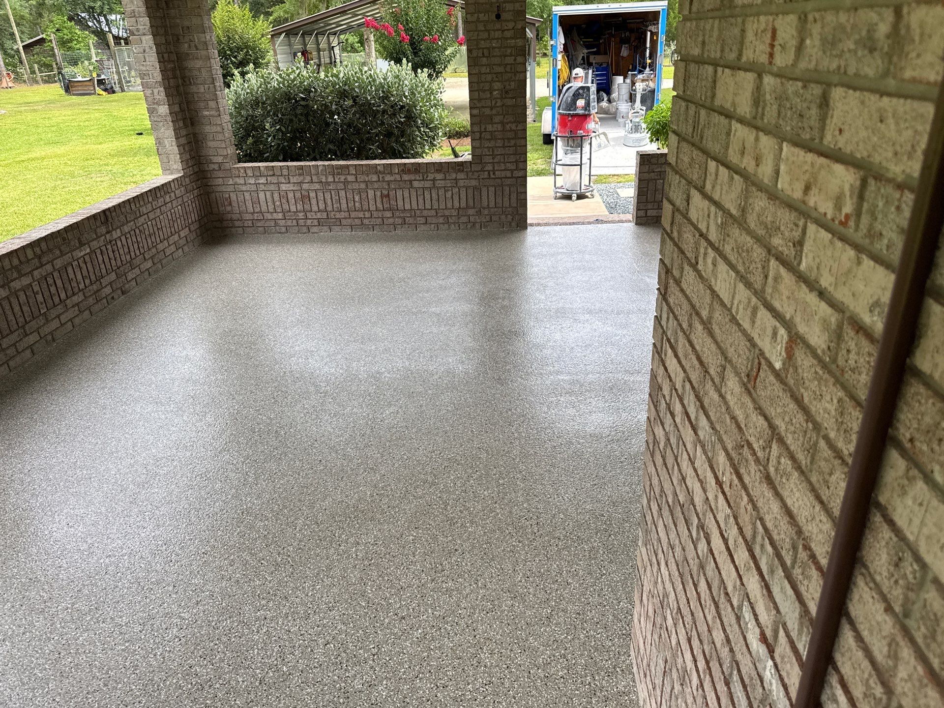 Patio Project in Lake City, FL in Pebble Beach by Cross Creek Concrete Coatings
