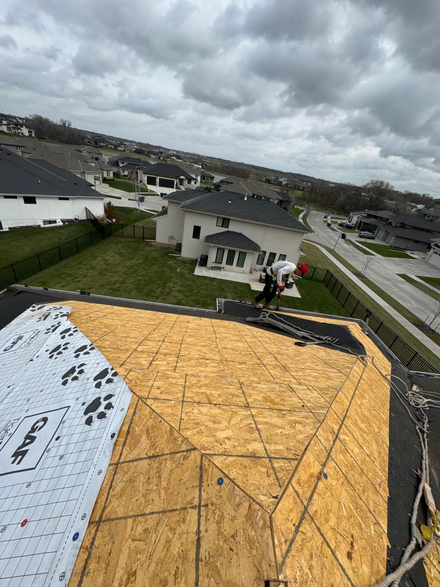 Residential Roof Restoration and Interior Ceiling Leak Repair in Omaha by Crows Roofing LLC