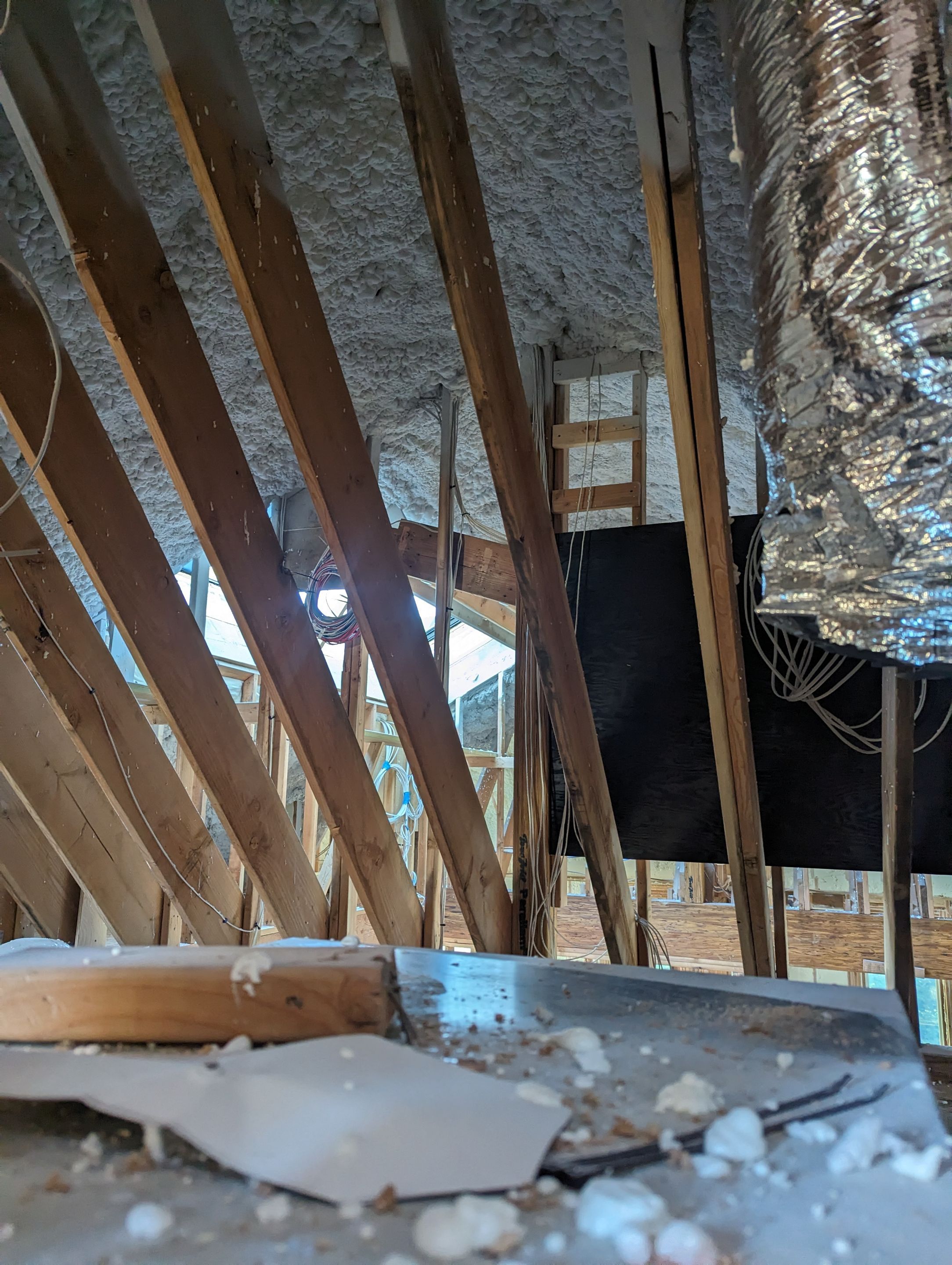 New Home Construction using open cell spray foam by NYS Foam & Energy