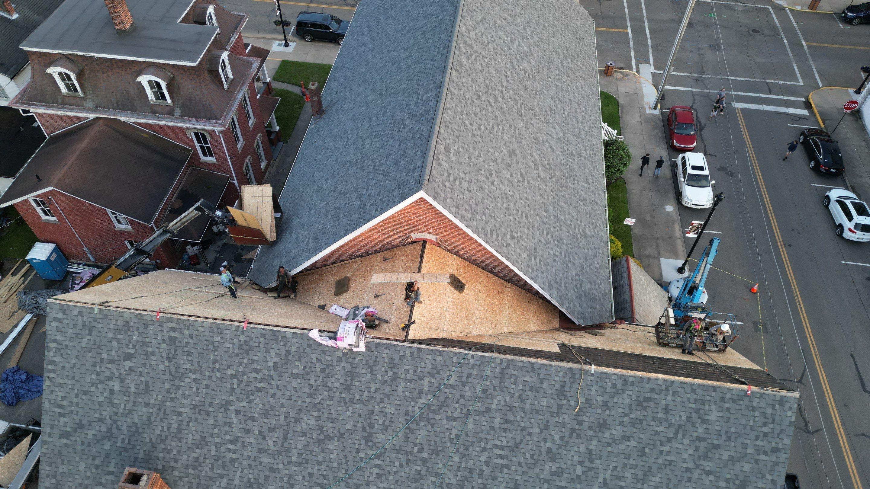 Commercial Roofing Installation using Duration Series Shingles - Estate Gray by RoofX 