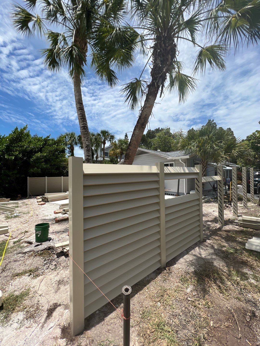 Sarasota, FL 6ft. Tall White Louvered Vinyl Privacy Fence by Asap fence and gates, LLC
