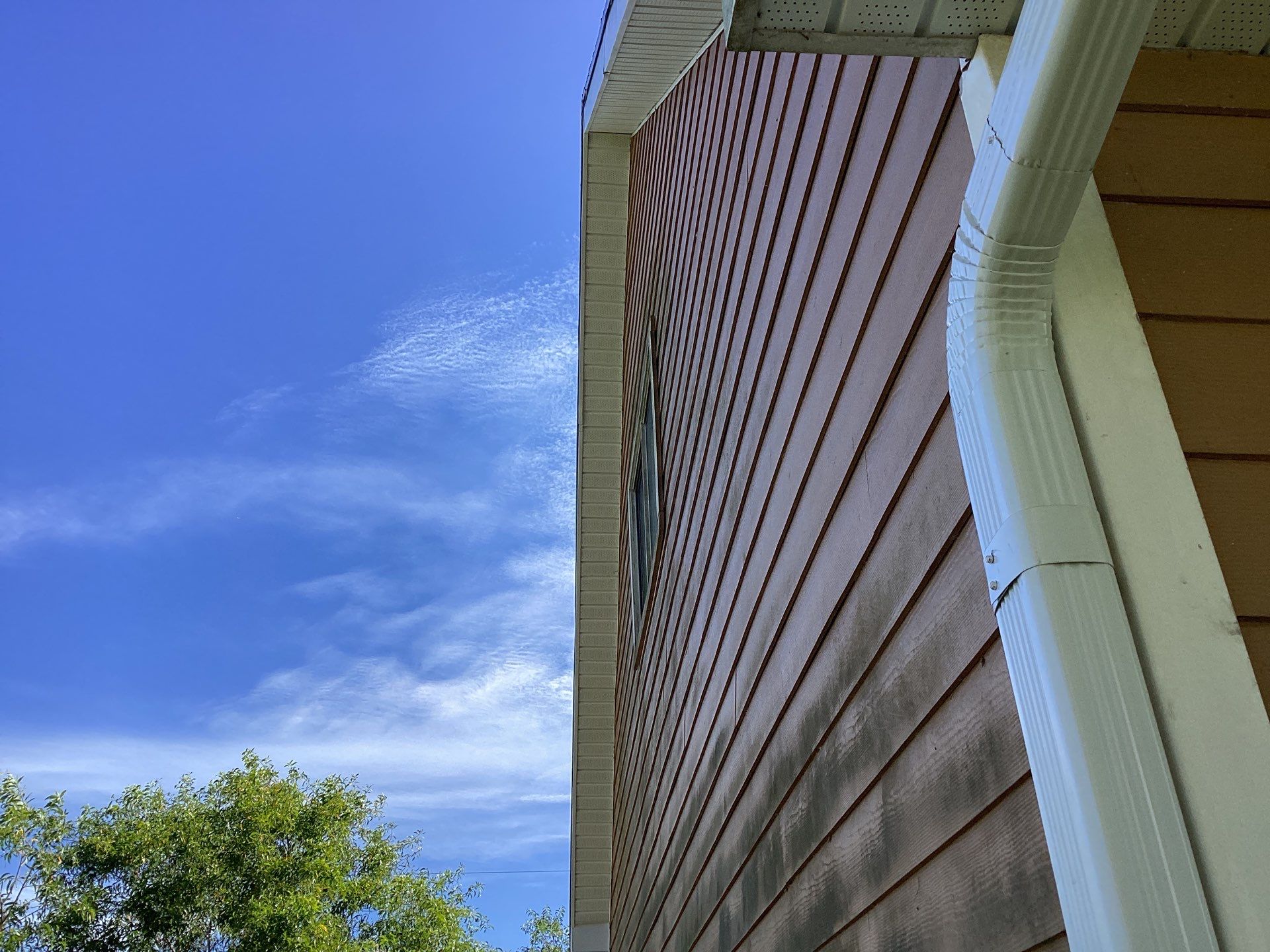 Soffit & Fascia White + New Downspouts by Gutter Professors