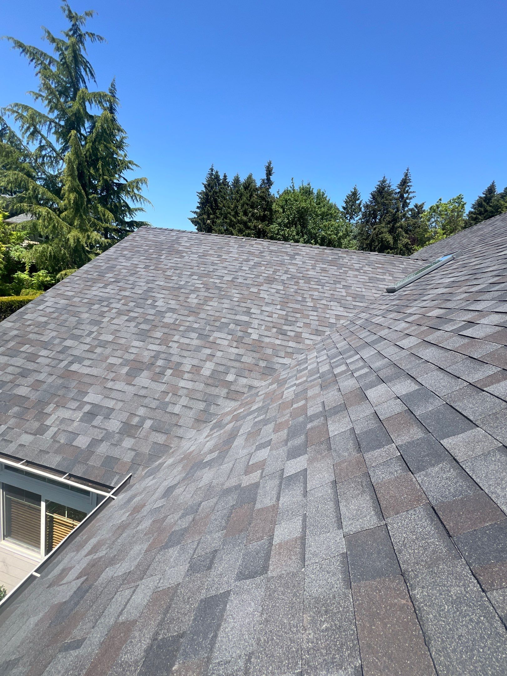 Residential Roofing Installation using Malarkey Vista (Color: Black Oak) by Orezona Building & Roofing Company, Inc.