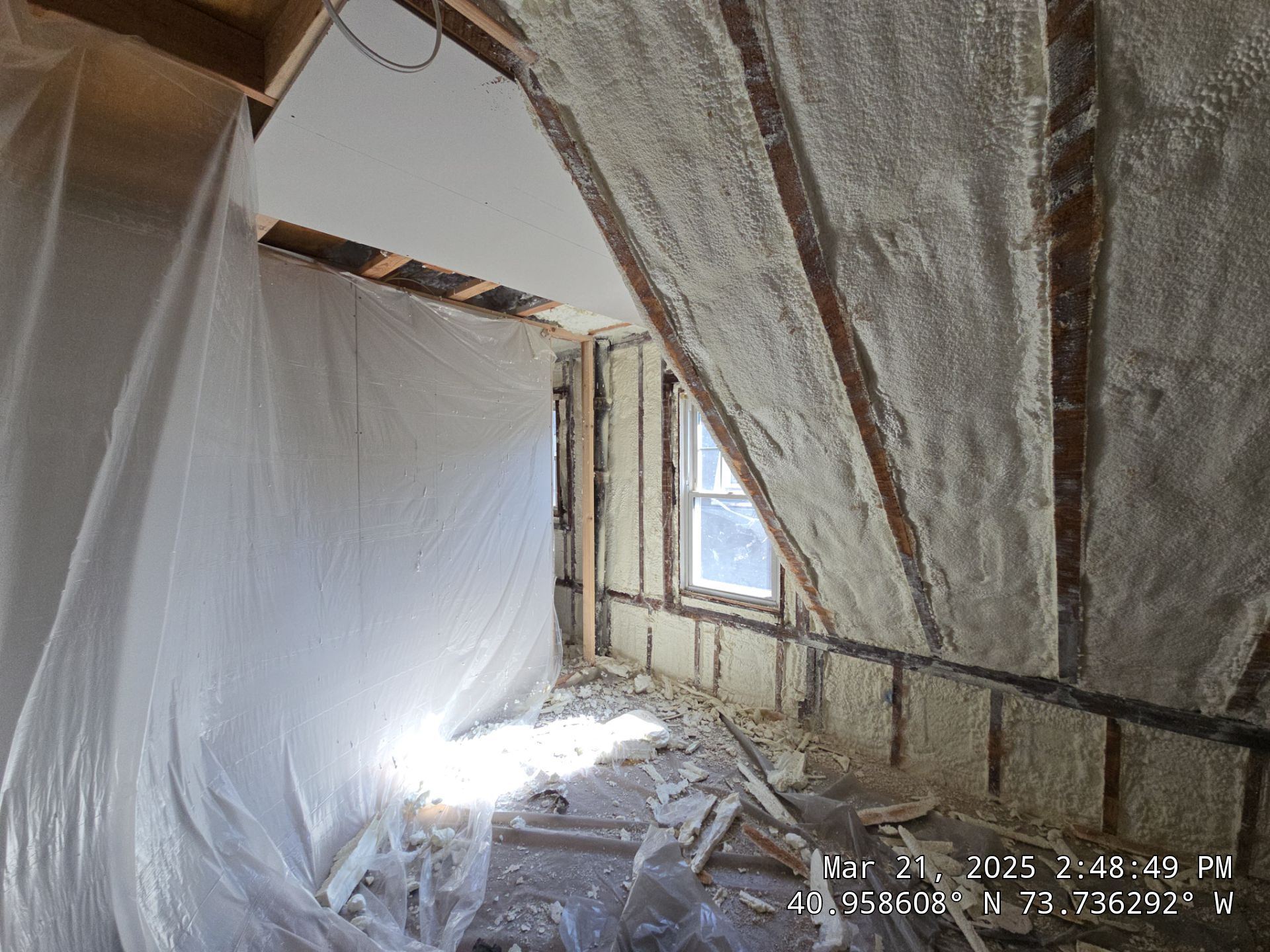 Attic Insulation using open cell spray foam by NYS Foam & Energy