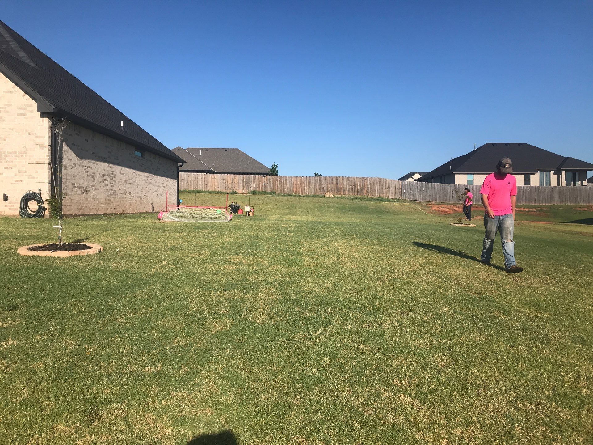 Cedar Fence using Metal Poles by Clays Services Inc