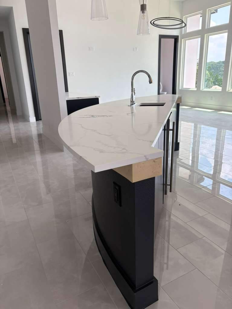 A home with a mix of quartz options by Mena stone surfaces