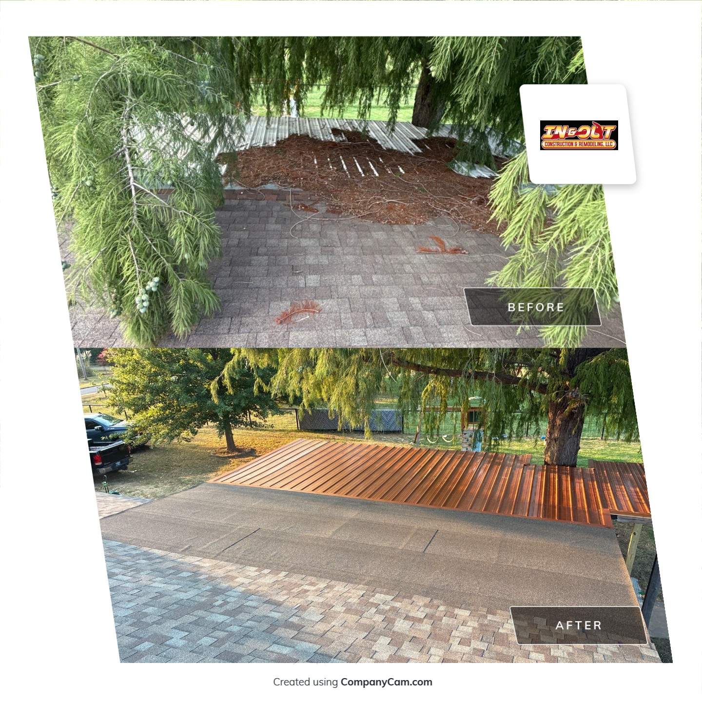 Hail damage restoration by In & Out Construction & Remodeling, LLC