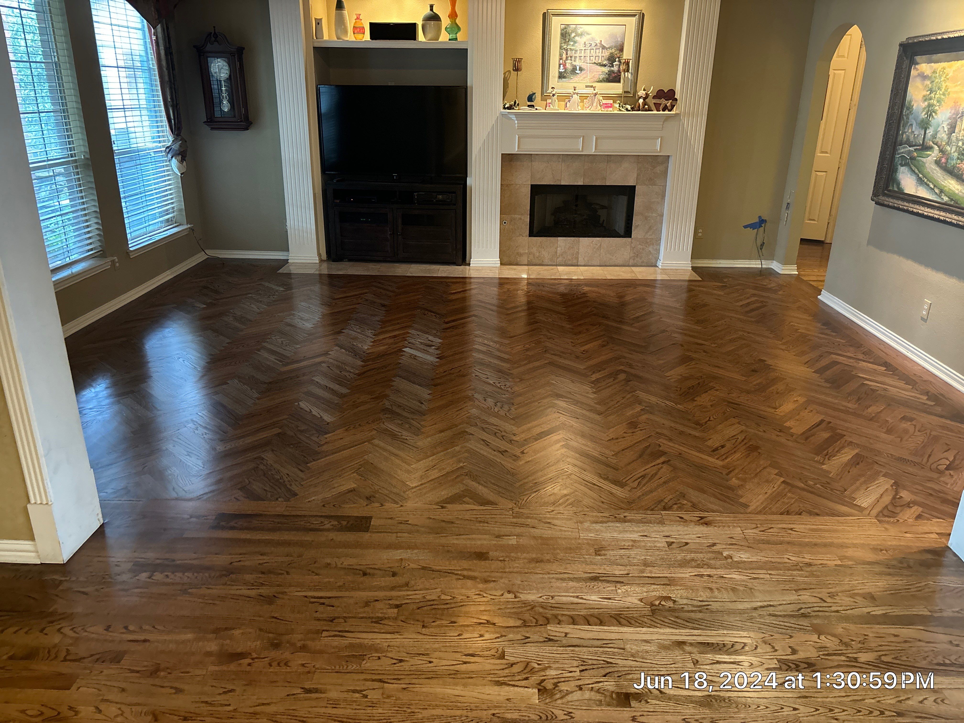 Long Herringbone in living rooms rock by Bernard Hardwood Floors