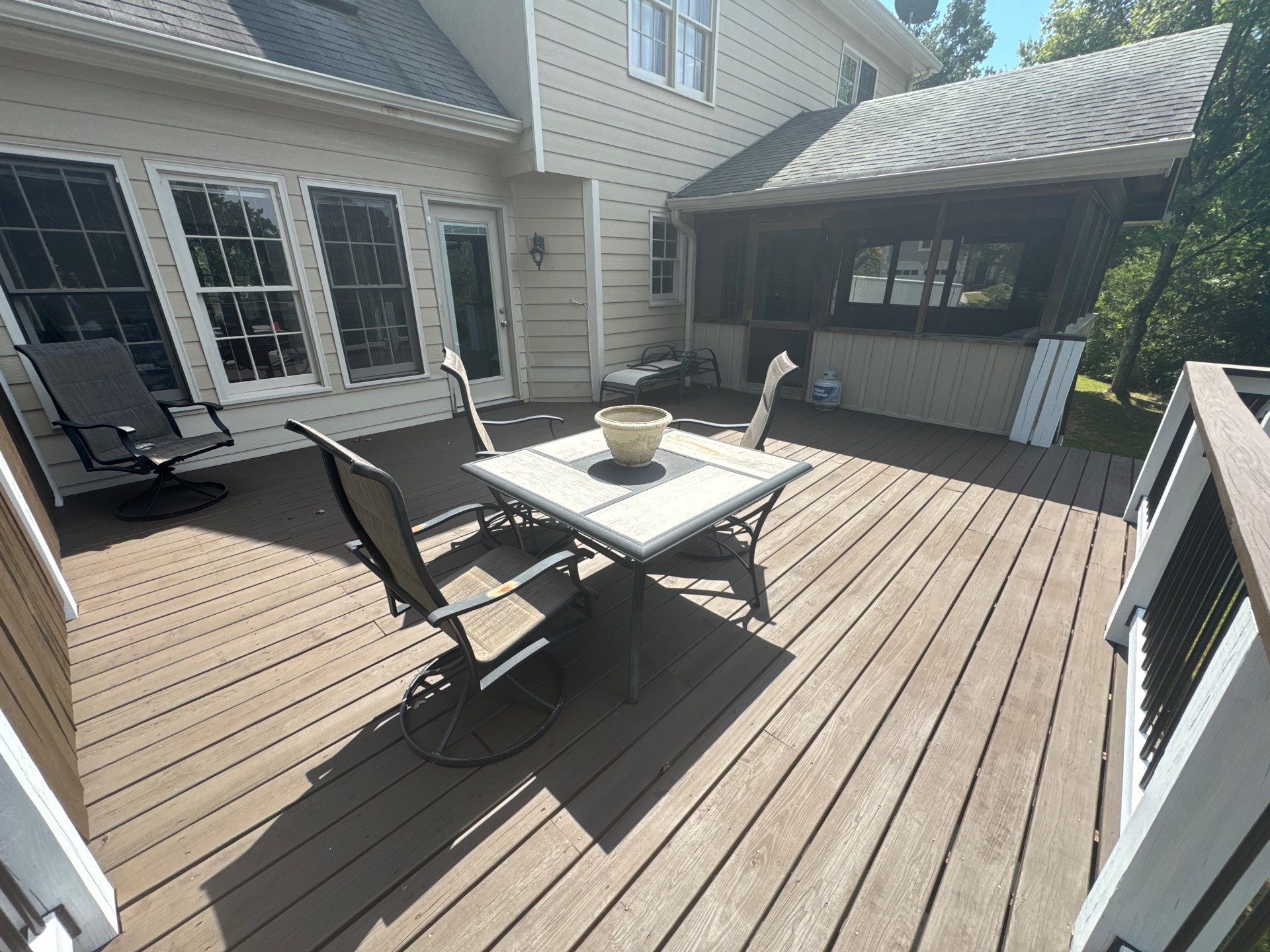 Modern Deck and Staircase Refinishing in Acworth, Georgia by Swift Home Renovations