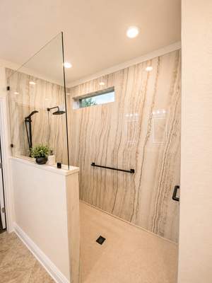 Alamo Ranch Master Bathroom Remodel | Spacious Walk-In Shower Transformation
