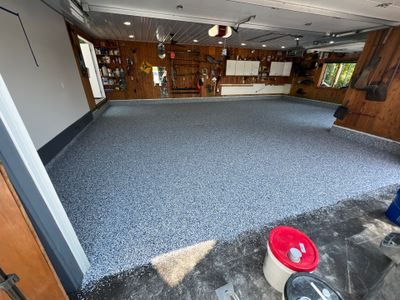 Durable & Decorative Epoxy Flake Floor Installation