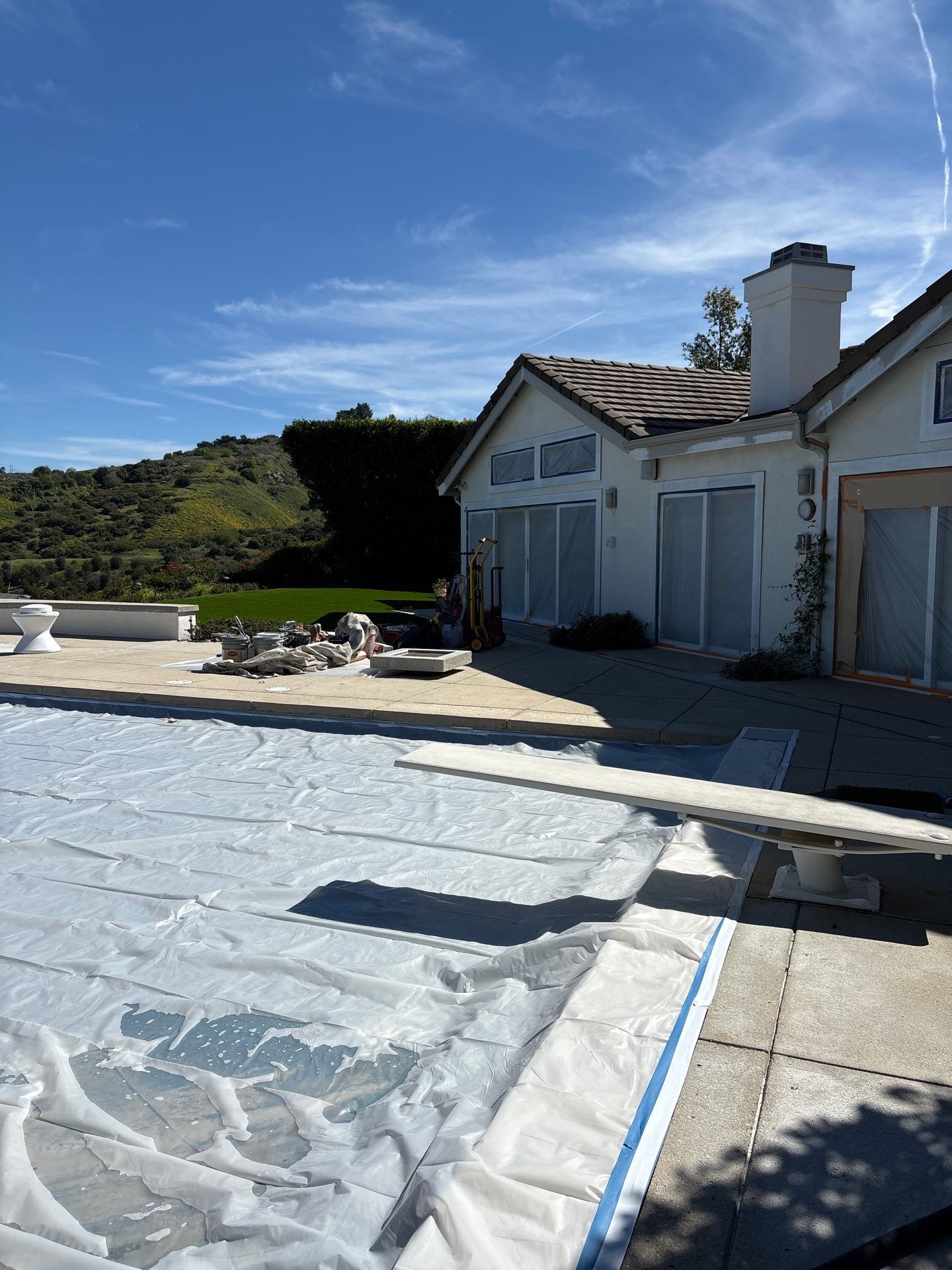 Sandblasting Concrete Back Patio In Calabasas, CA by La Power Washing Inc
