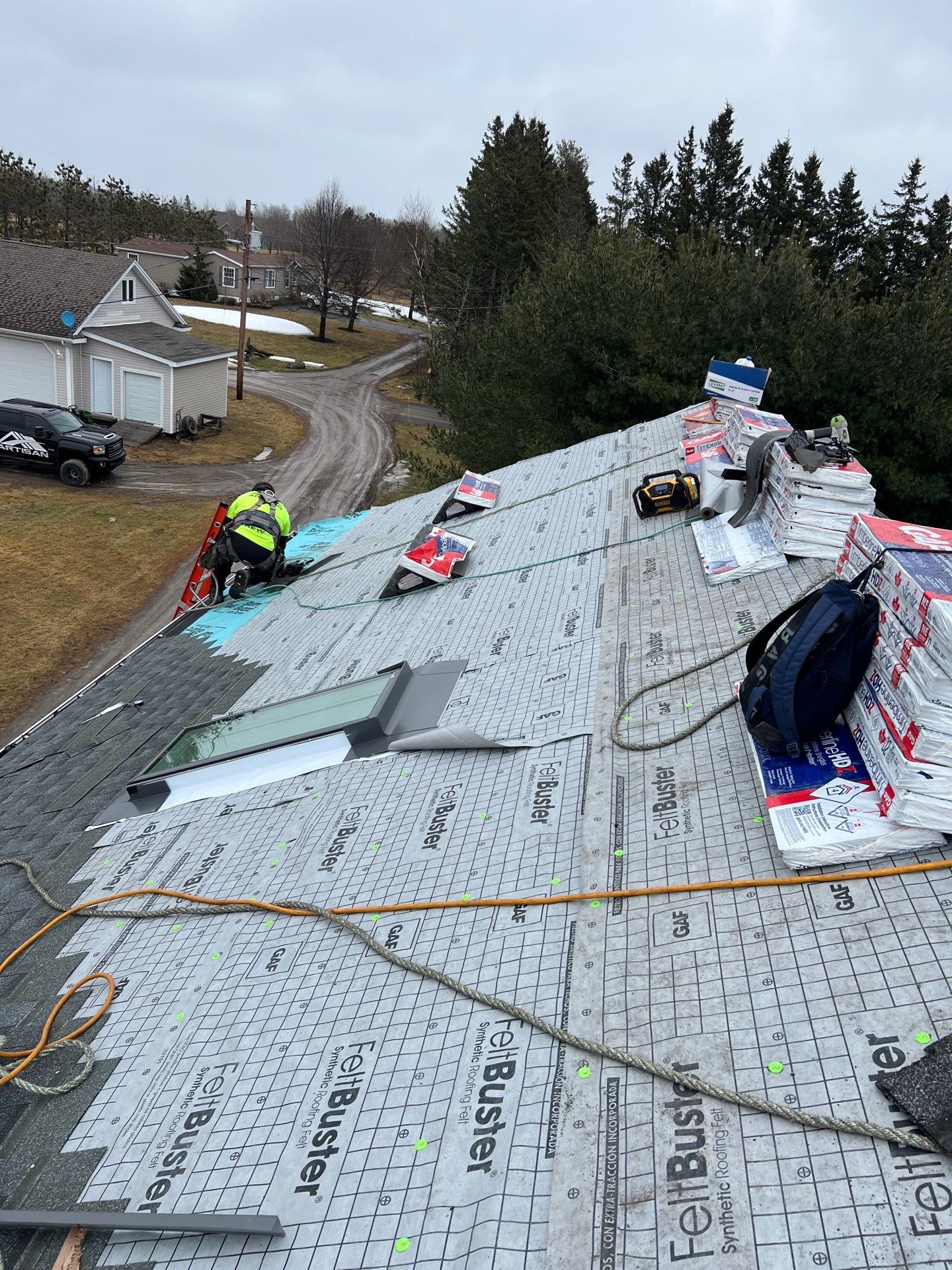 Residential Roofing Installation using GAF Timberline HDZ Shingles by Artisan Roofing & Home Improvements Inc.
