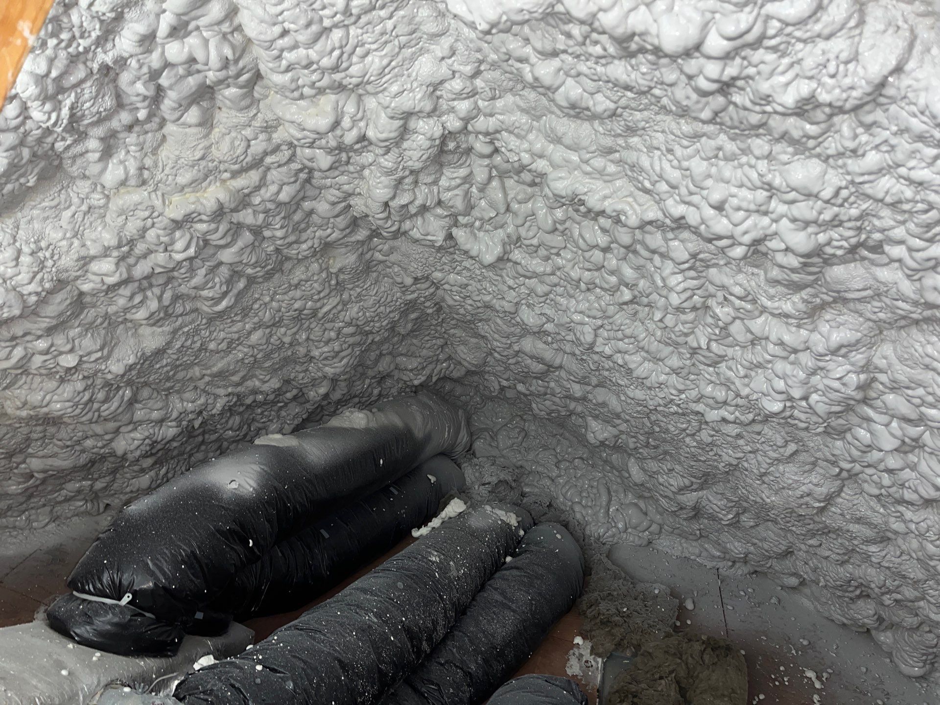 Attic Insulation using open cell spray foam by NYS Foam & Energy