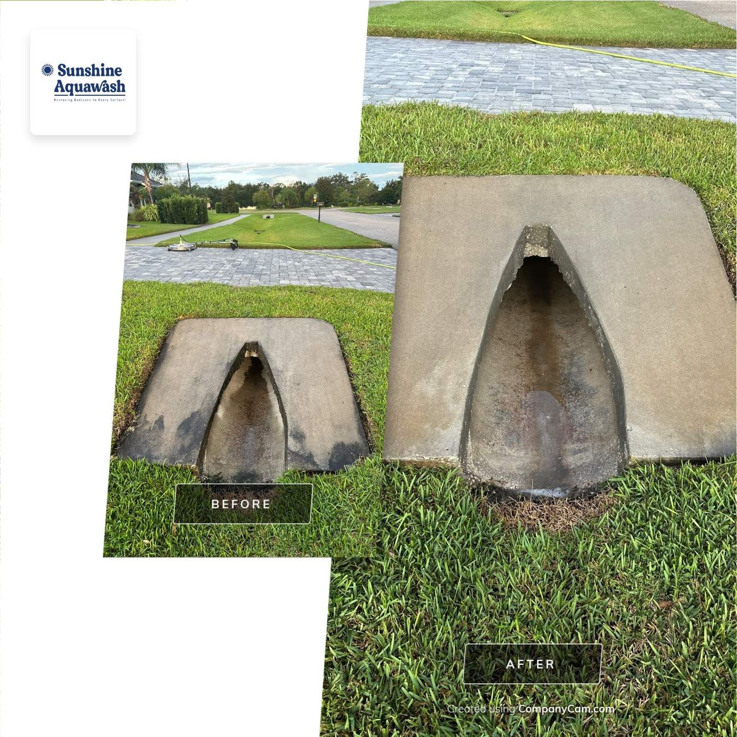 Paver Driveway, Sidewalk, and Culvert Cleaning in Winding River Community, Bradenton, FL by Sunshine AquaWash