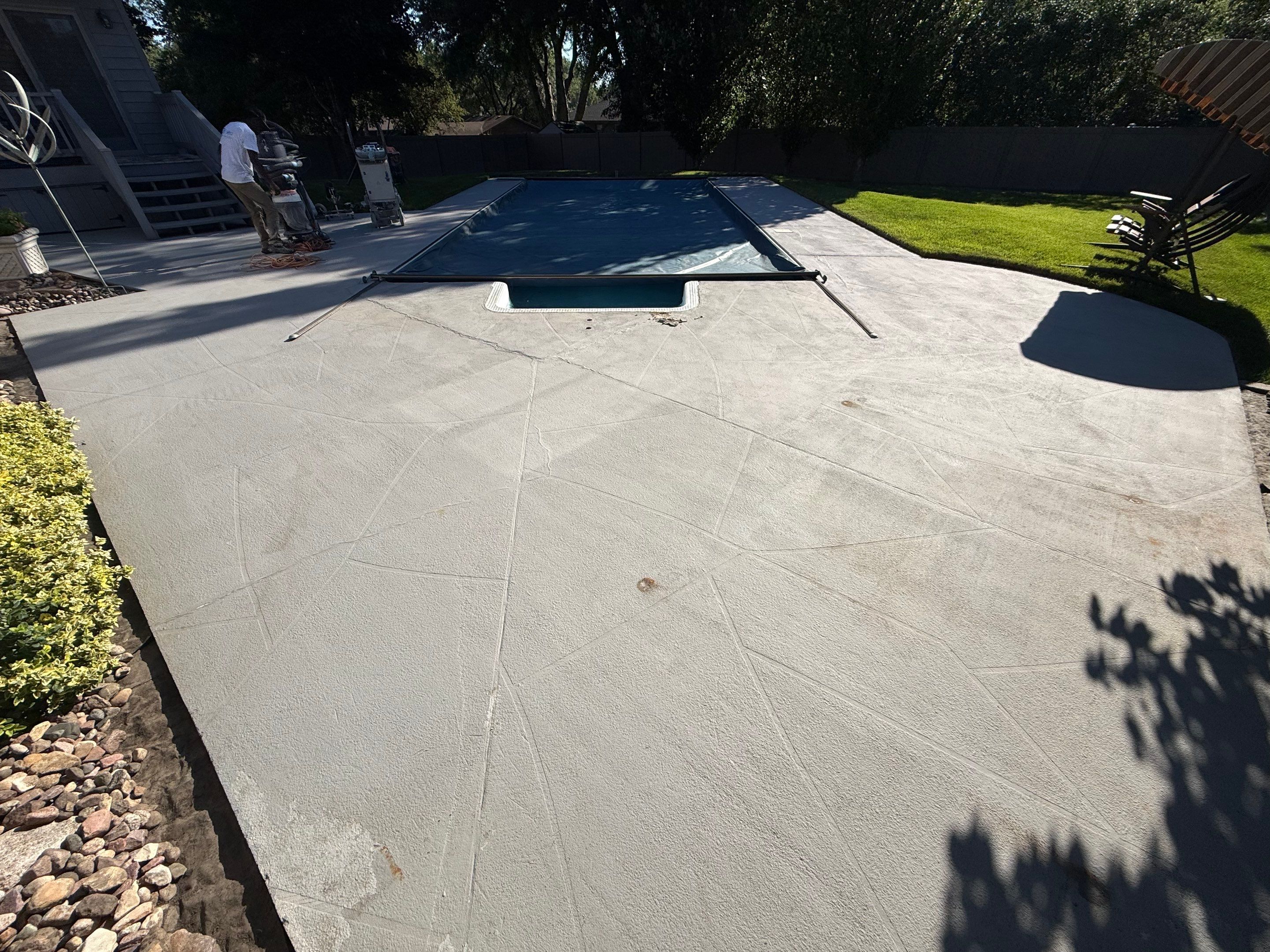 Residential Pool Deck Resurfacing in Sioux Falls by Select Painting, Coatings & Garage Cabinets