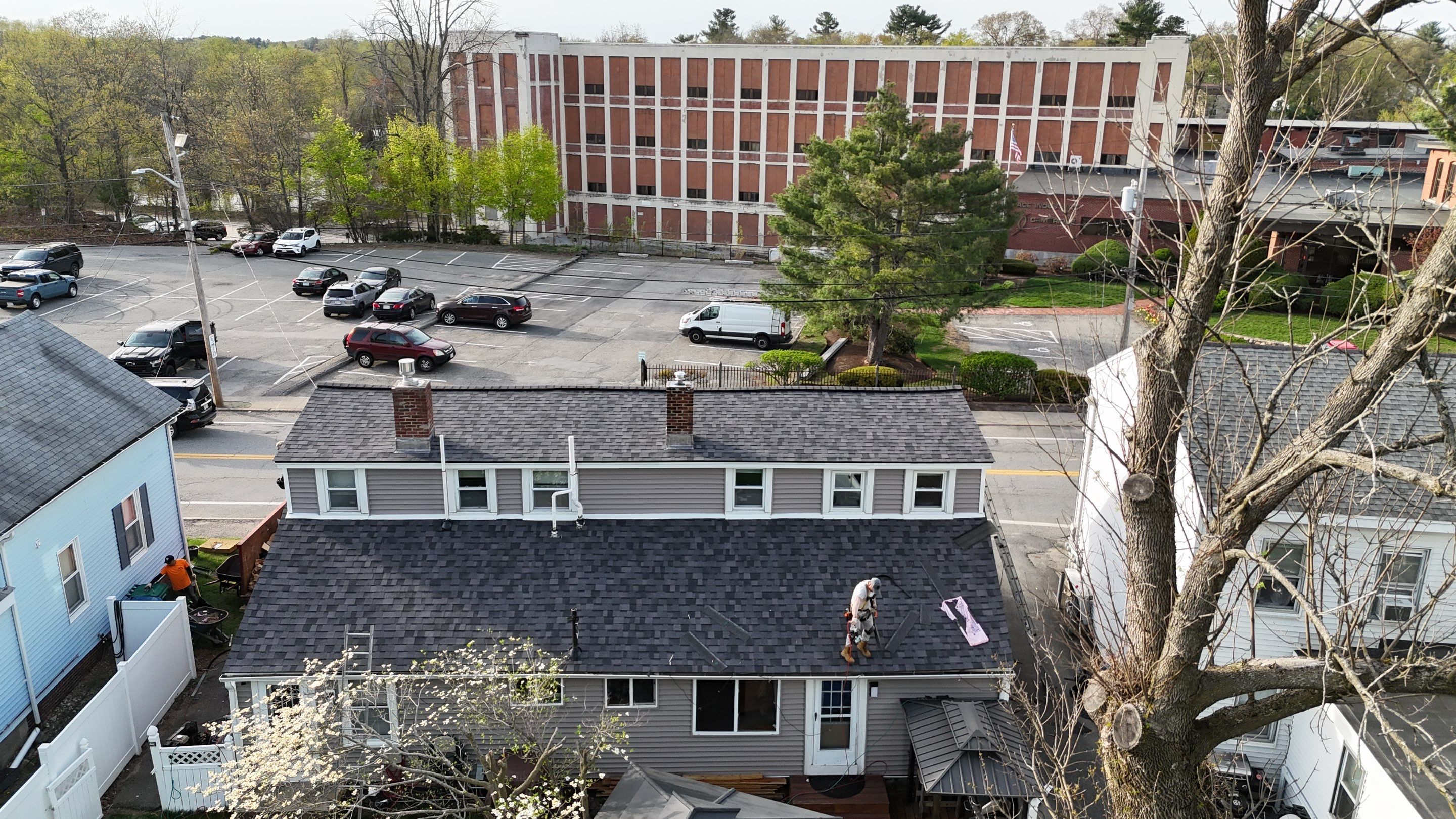 Roof Replacement with Owens Corning TruDefinition Shingles in Midnight Plum by Mighty Dog Roofing of Greater Middlesex County